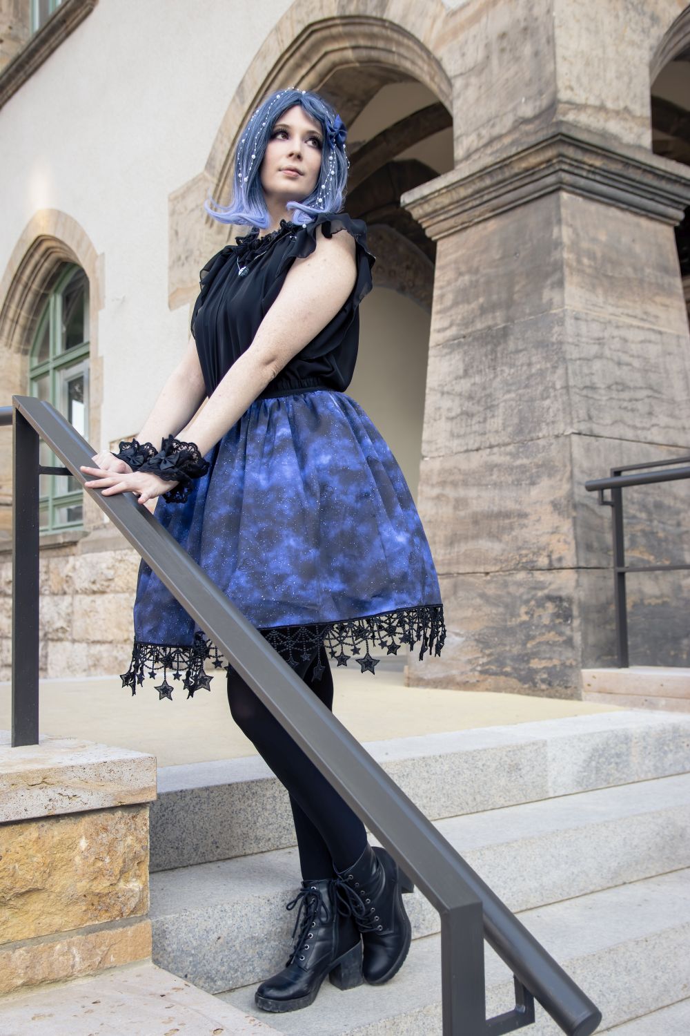 Rock "Galaxy in Blau"