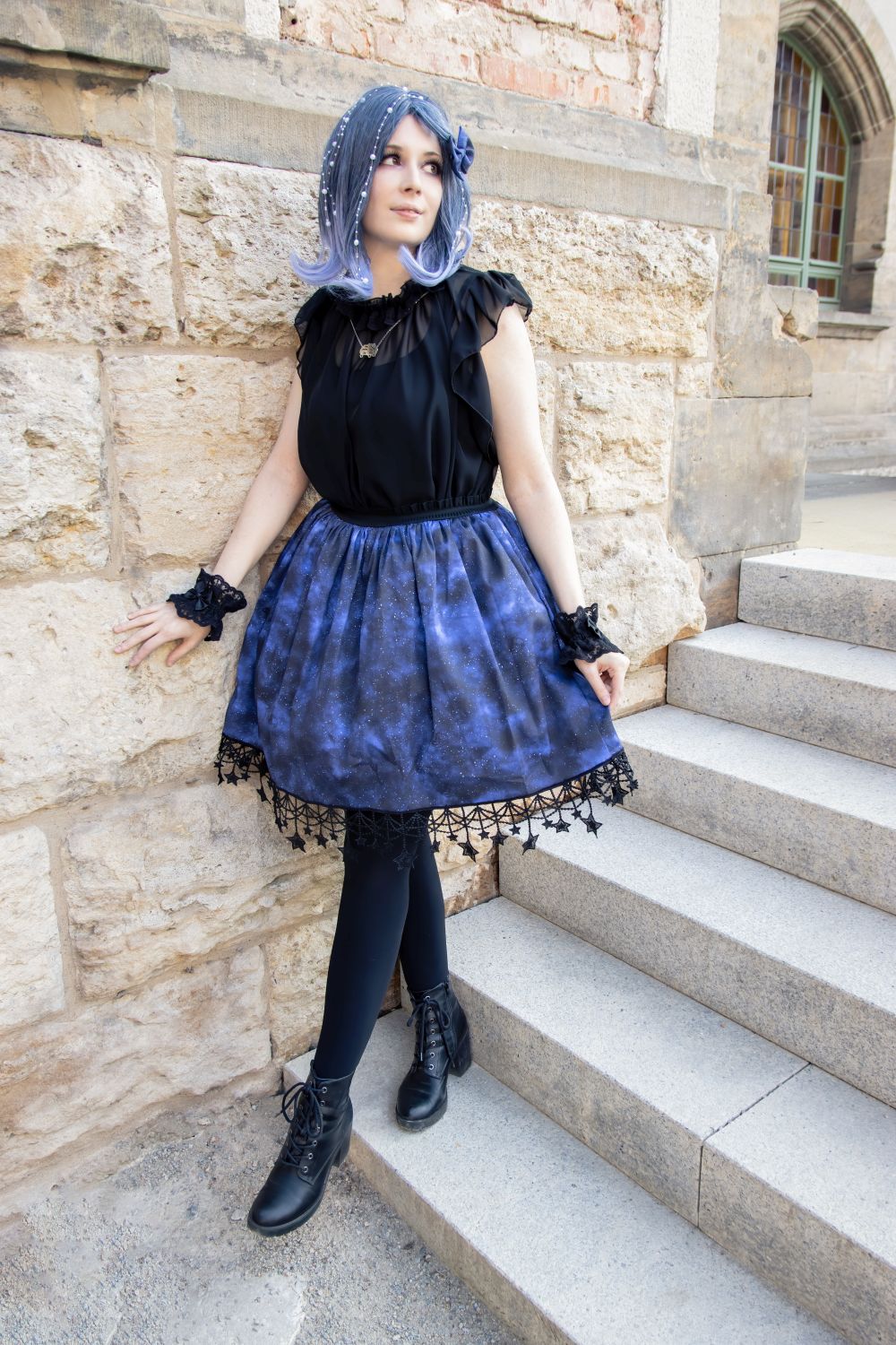 Rock "Galaxy in Blau"