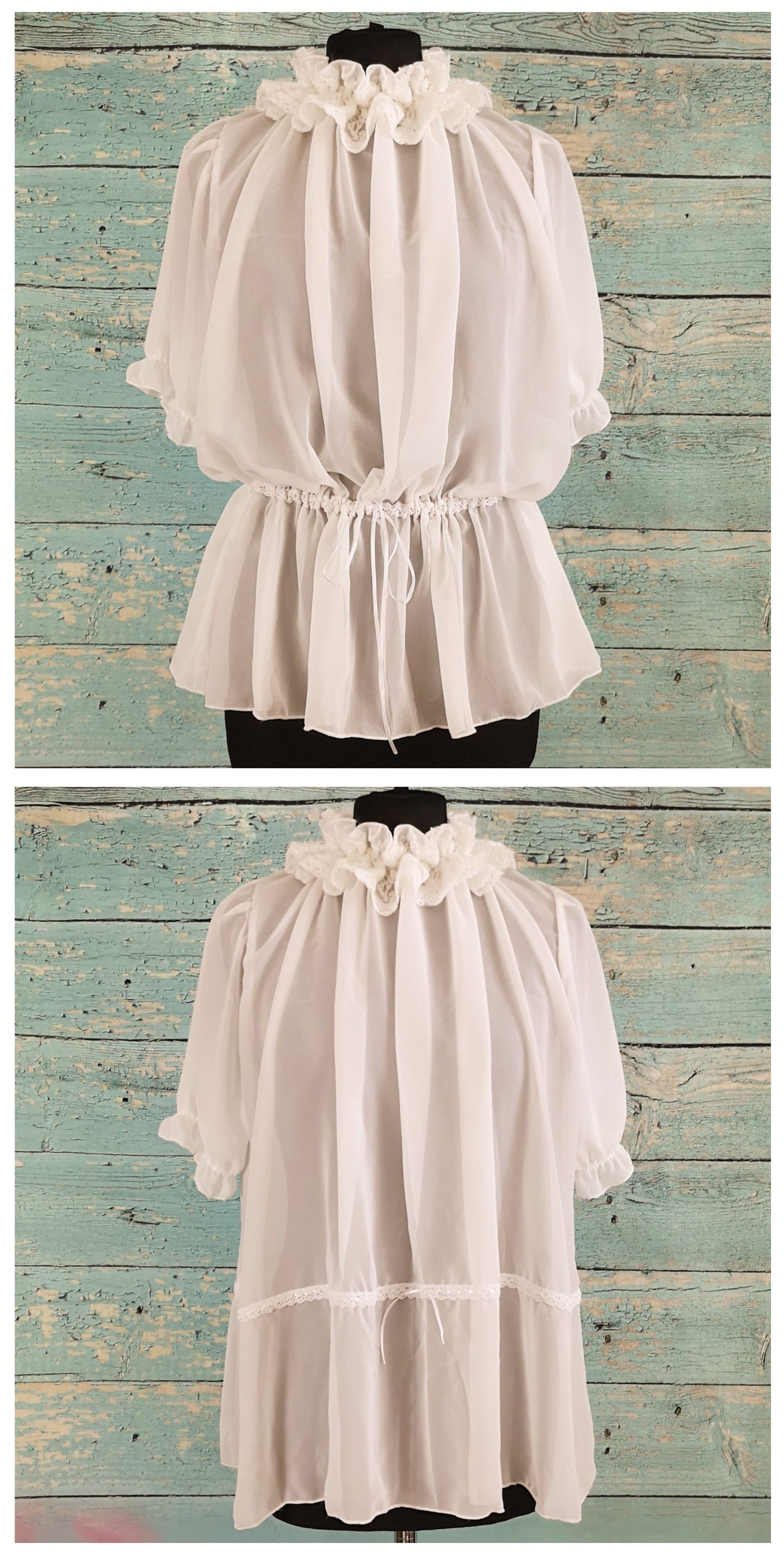 Bluse "Wechselarm" Braun