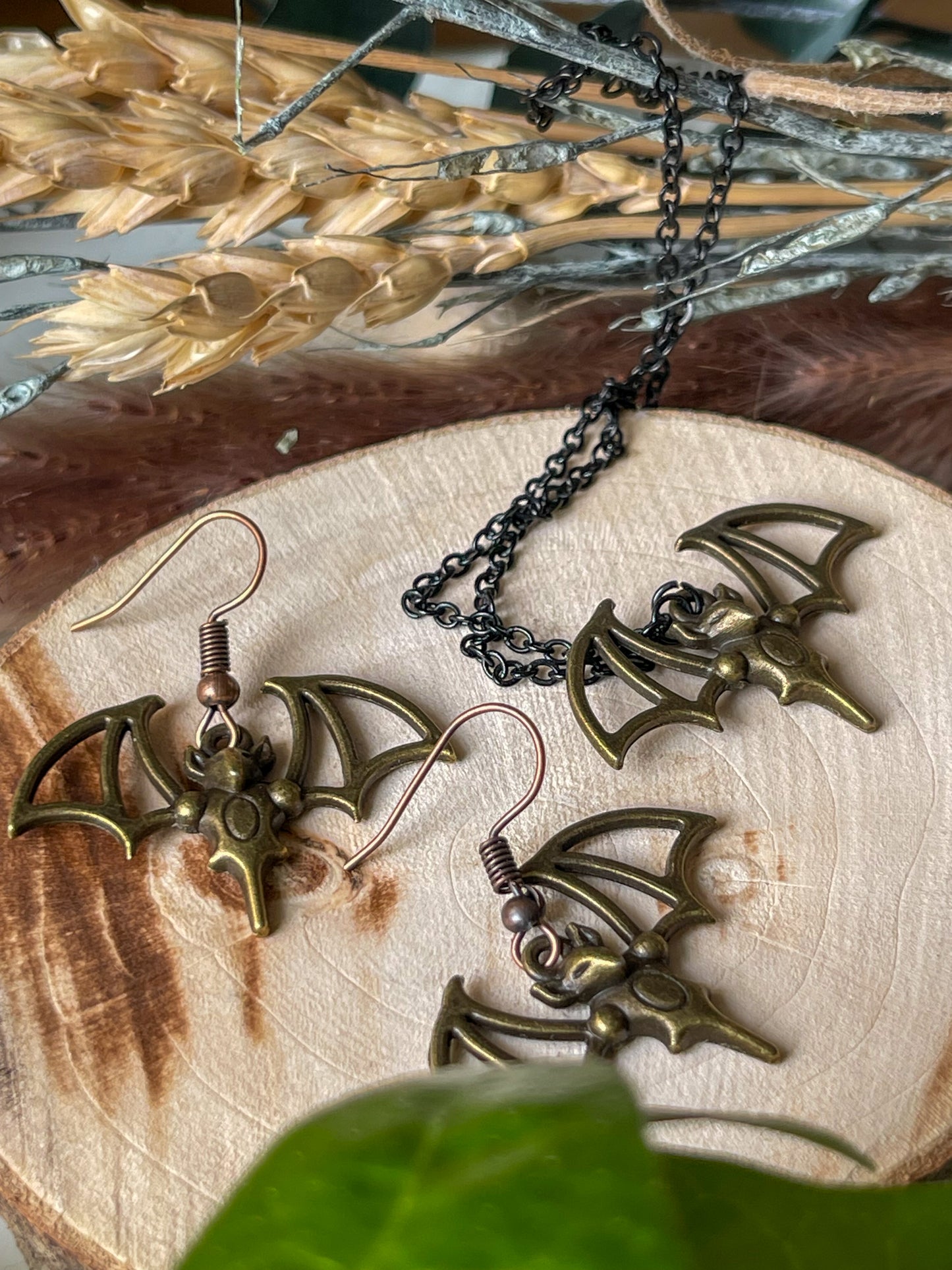 Ohrringe "Fledermaus" • Gold I Bronze
