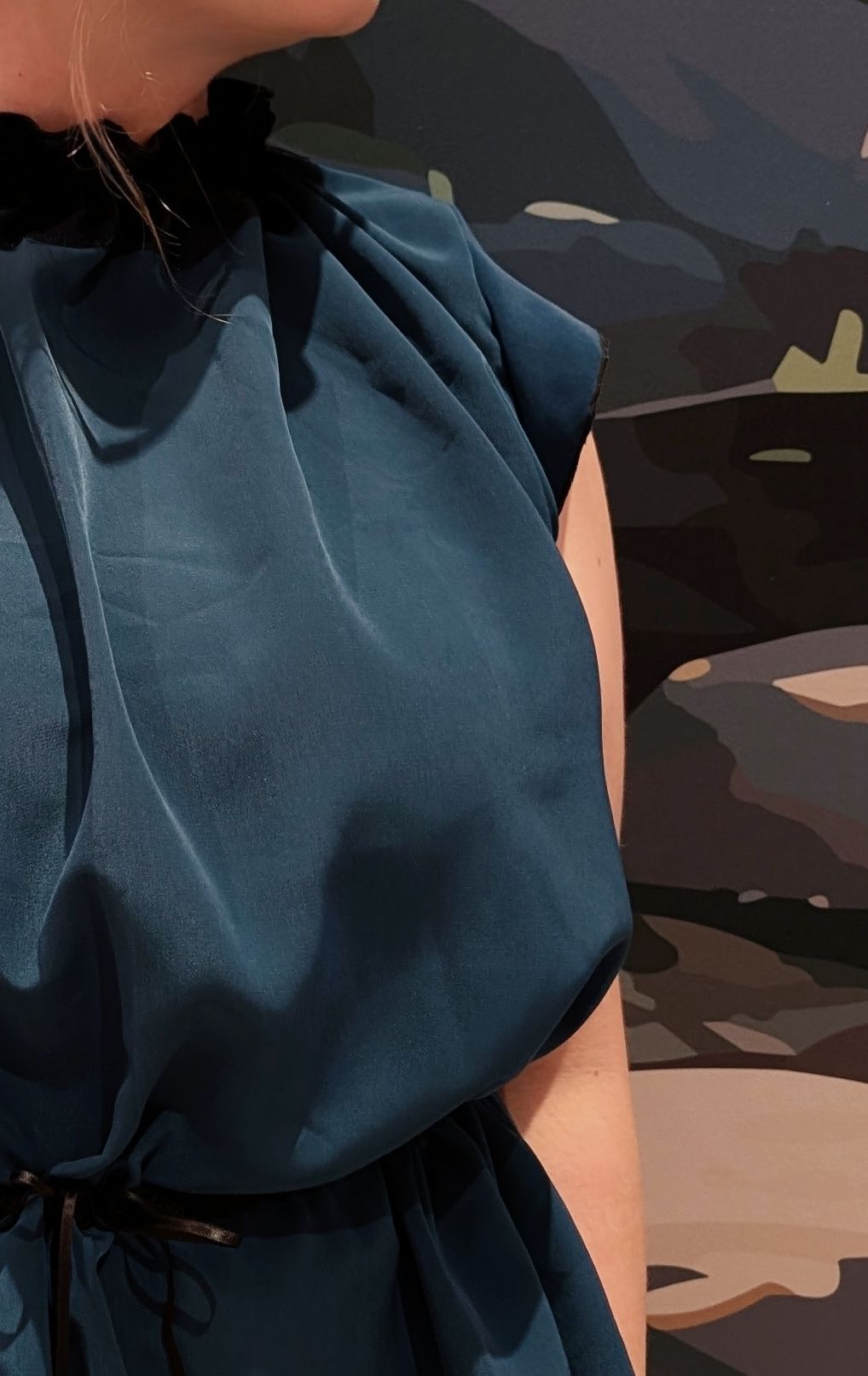 Bluse "Wechselarm" Petrol