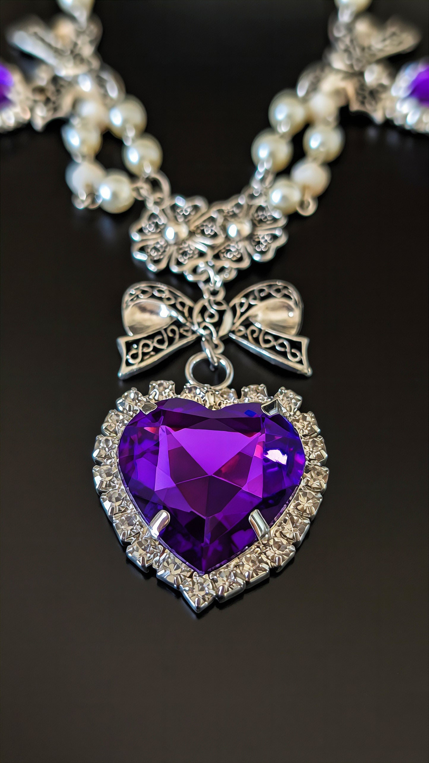 Collier "Ewiges Leuchten" • Blau • Rot • Schwarz • Weiß• Grün • Rosa • Lila