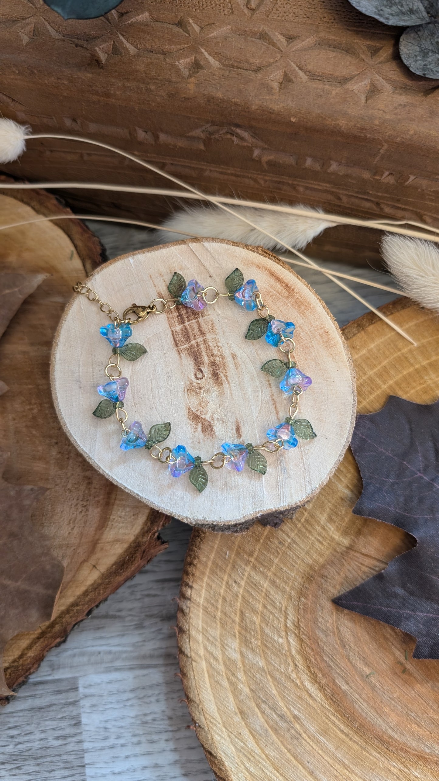 Armband "Blüten" Blau