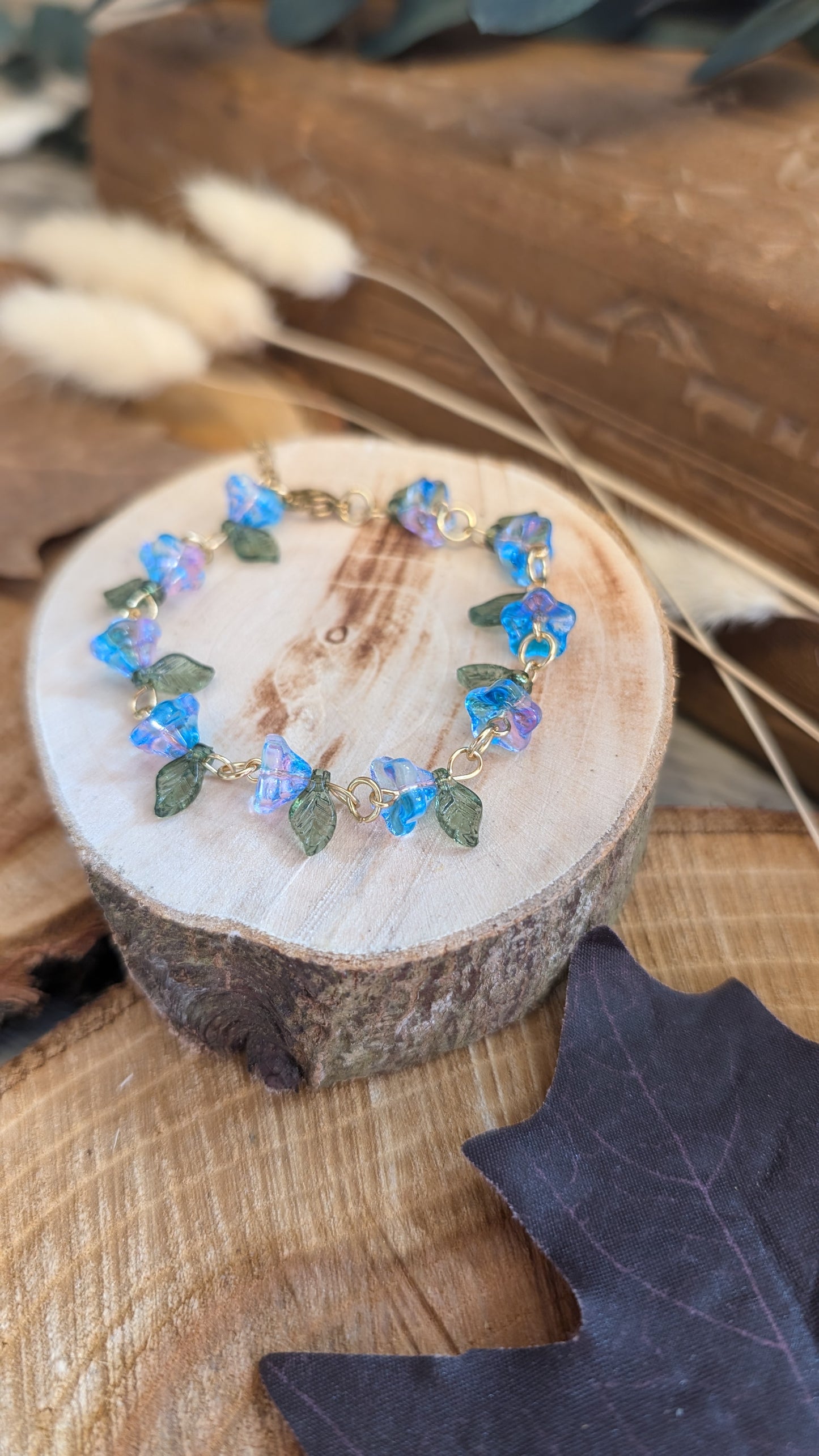 Armband "Blüten" Blau