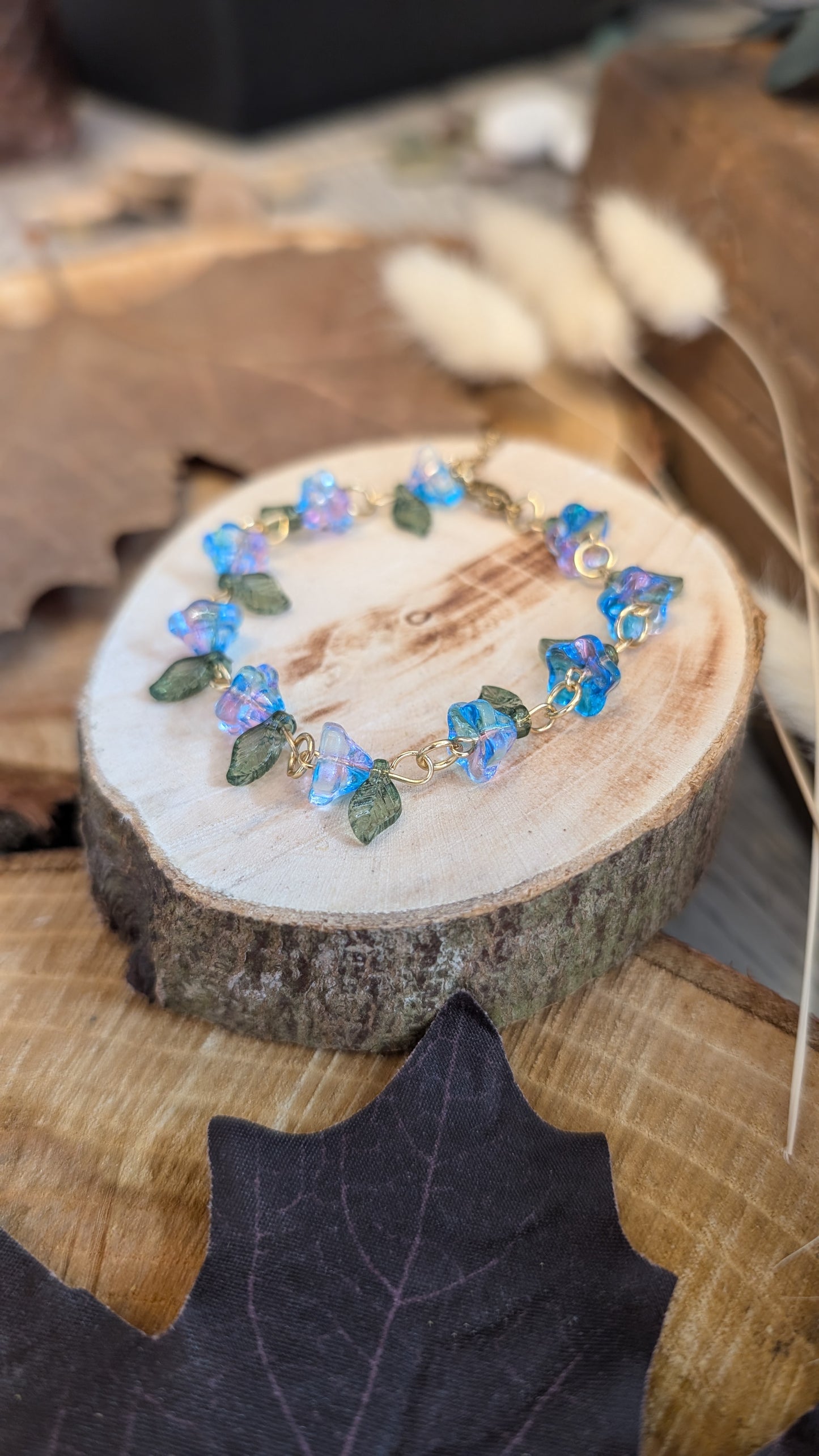 Armband "Blüten" Blau