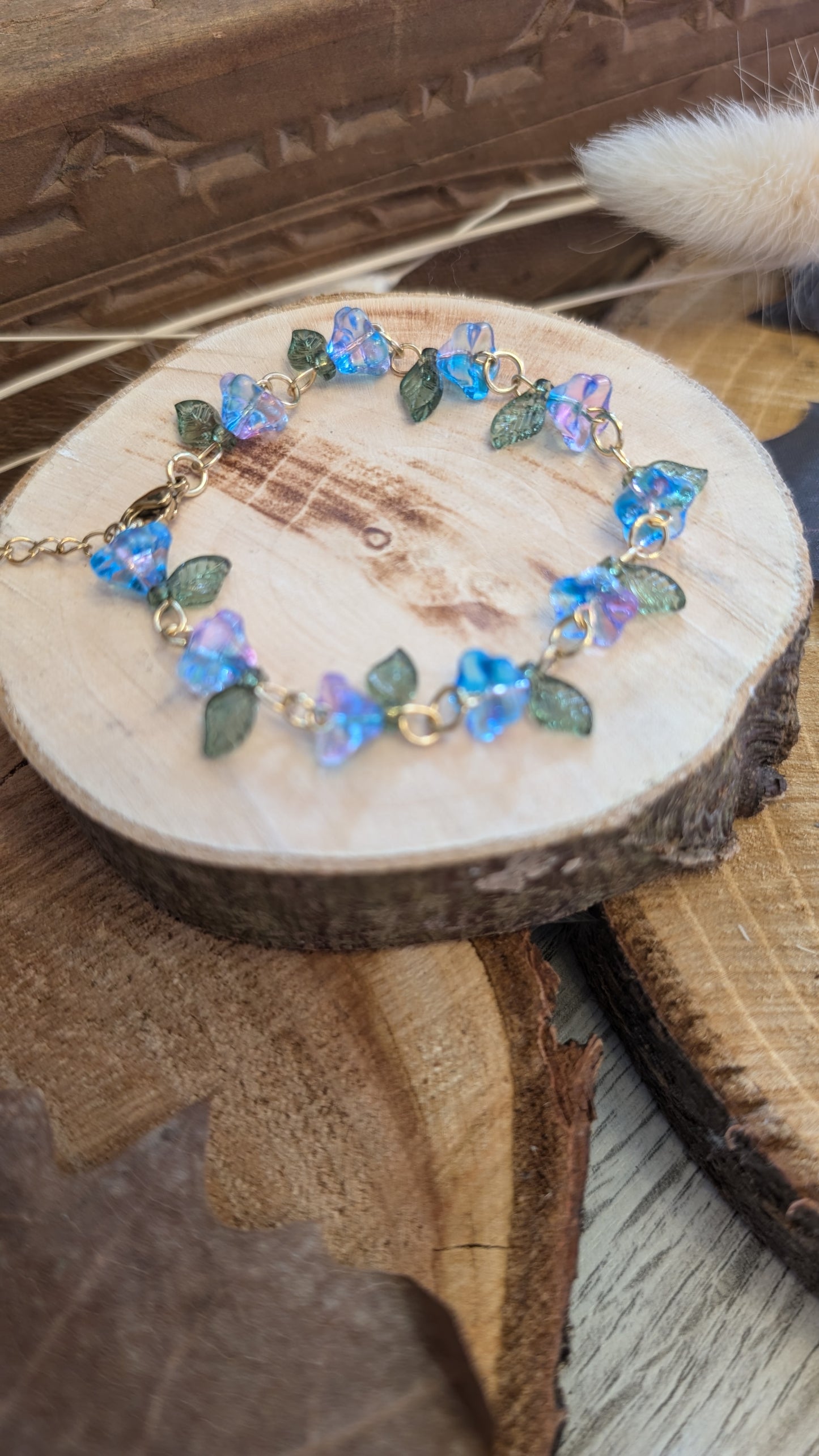 Armband "Blüten" Blau