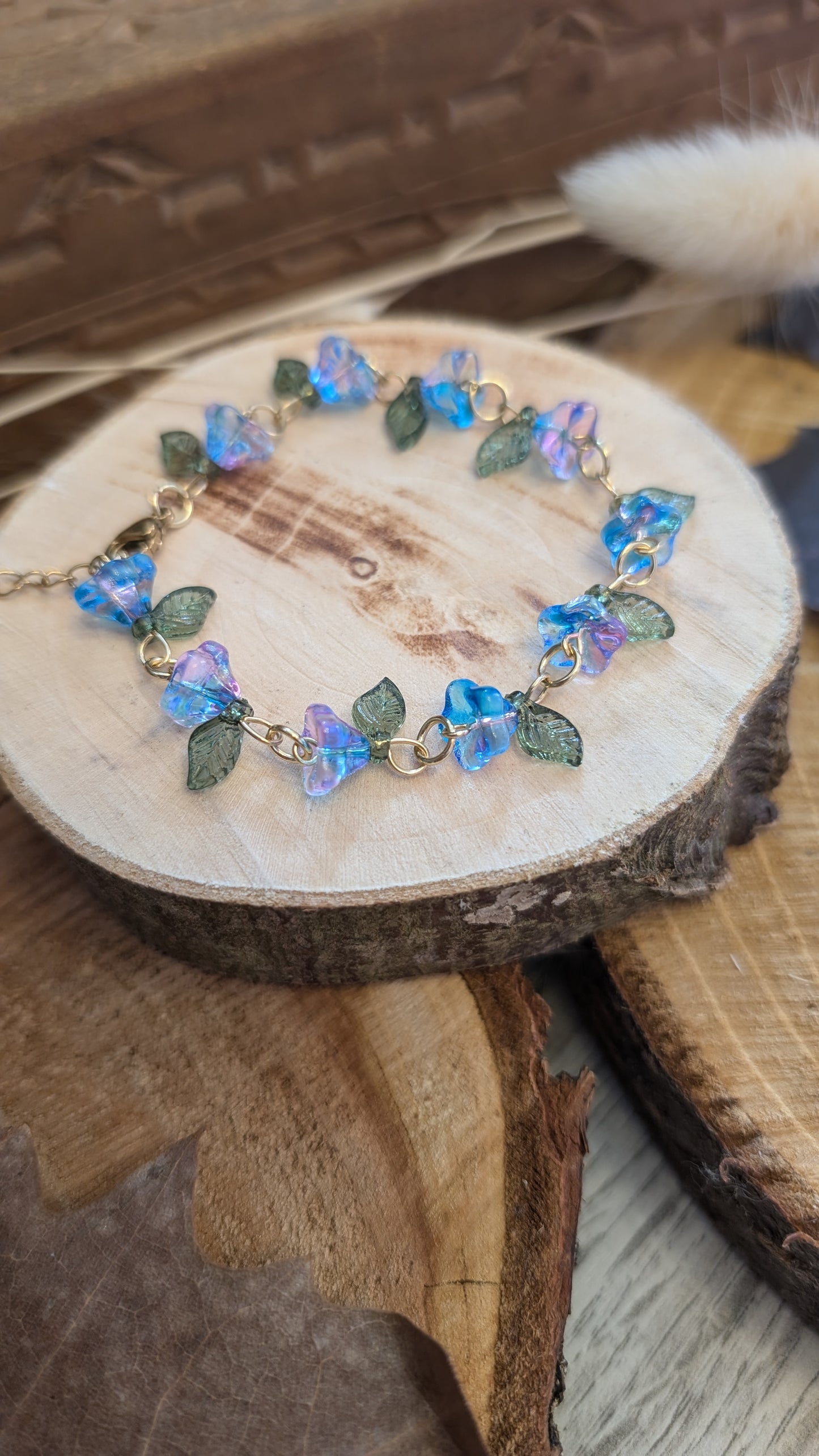 Armband "Blüten" Blau