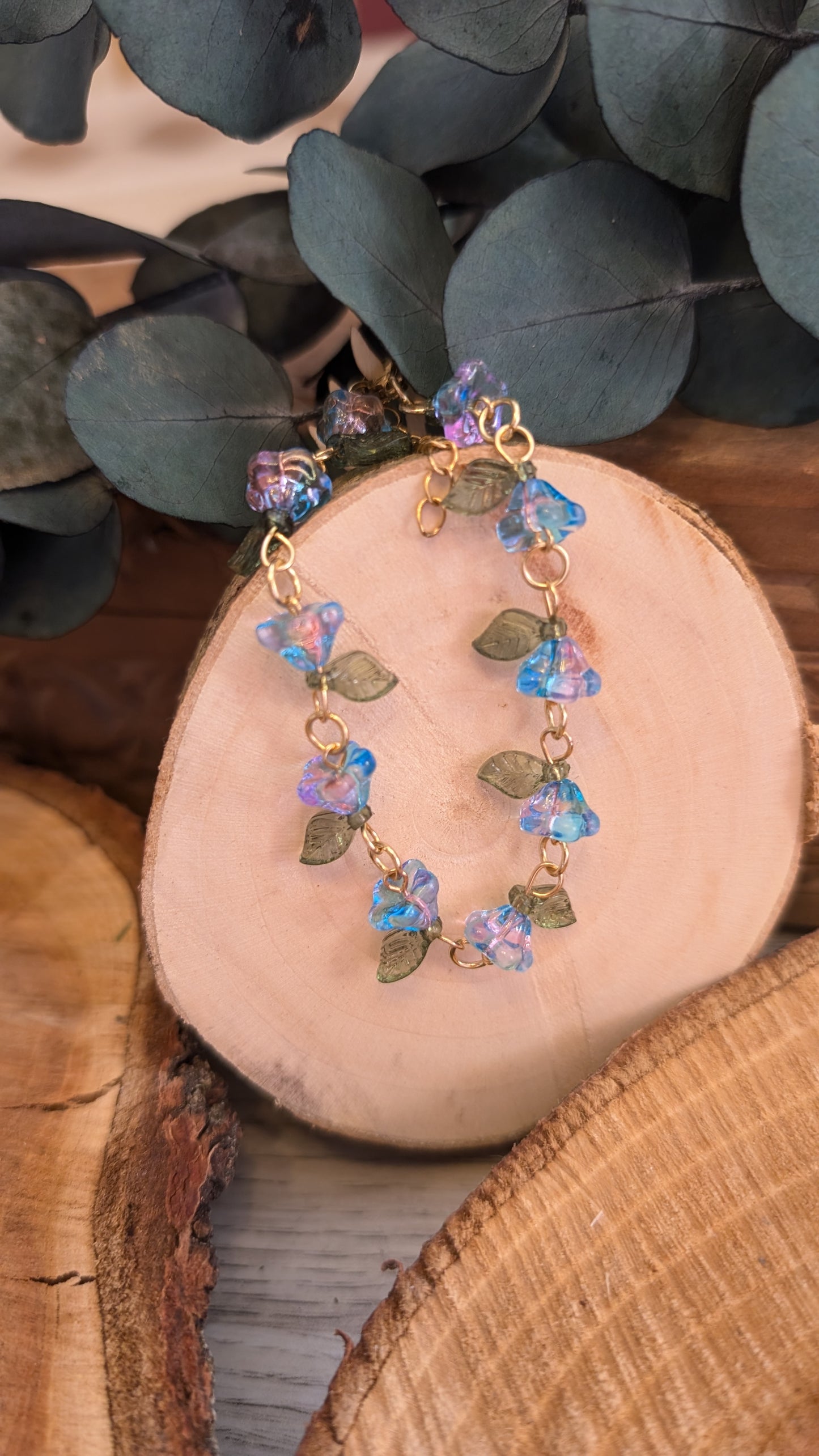 Armband "Blüten" Blau