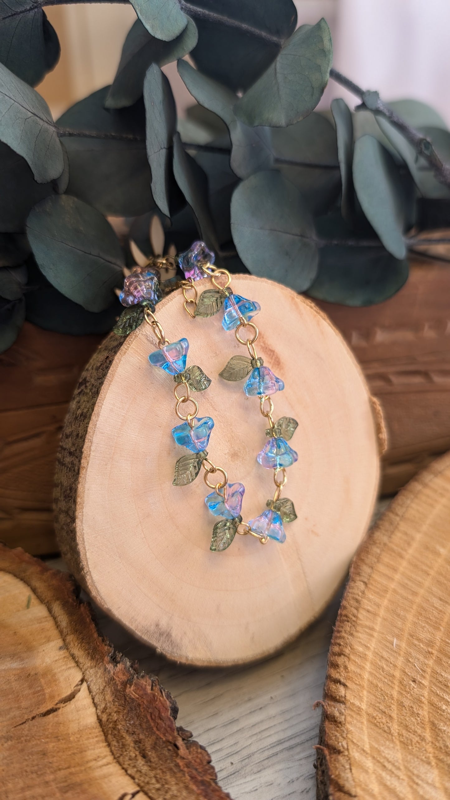 Armband "Blüten" Blau