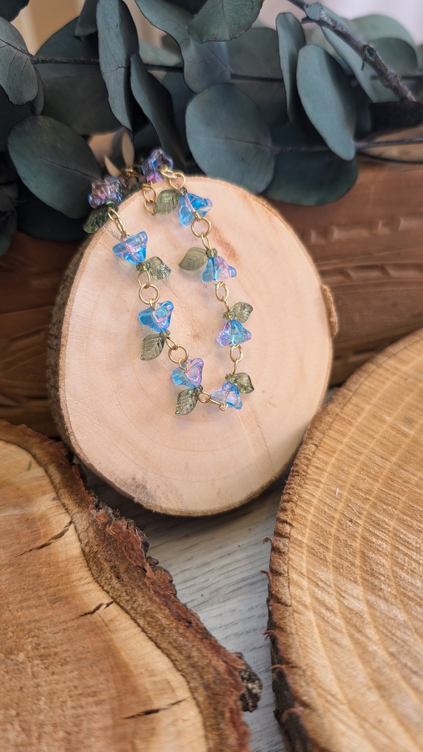 Armband "Blüten" Blau