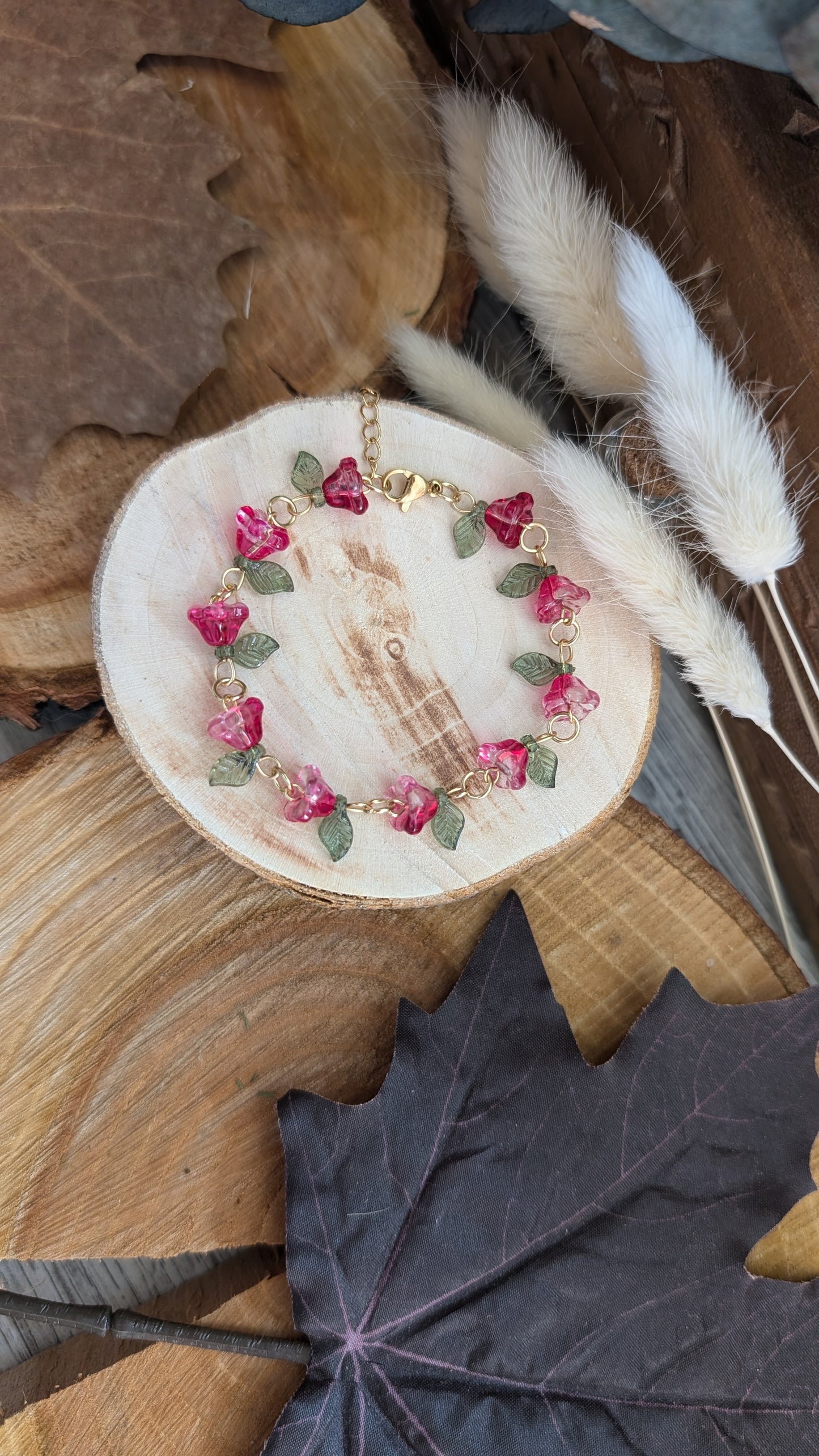 Armband "Blüten" Pink