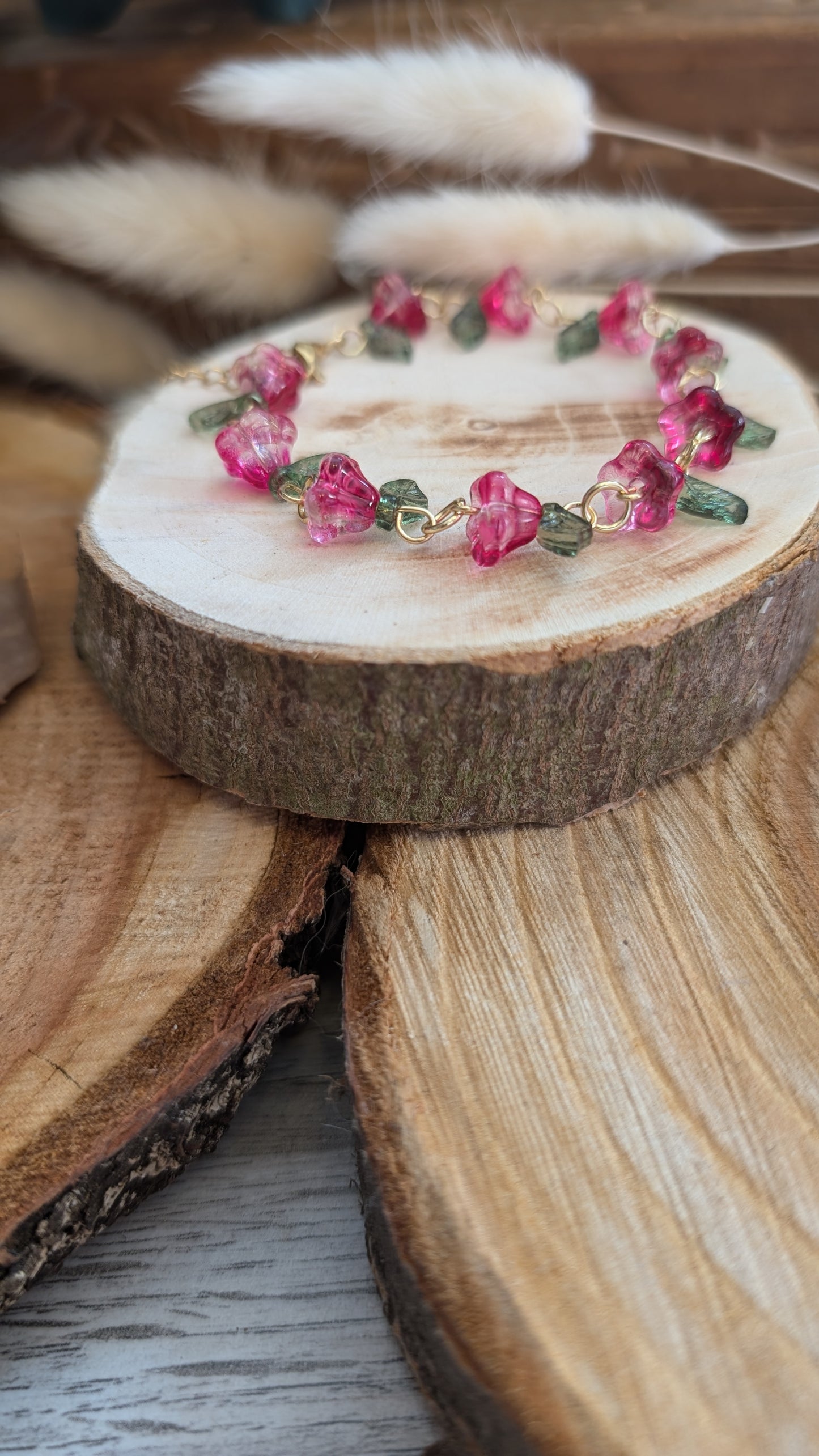 Armband "Blüten" Pink