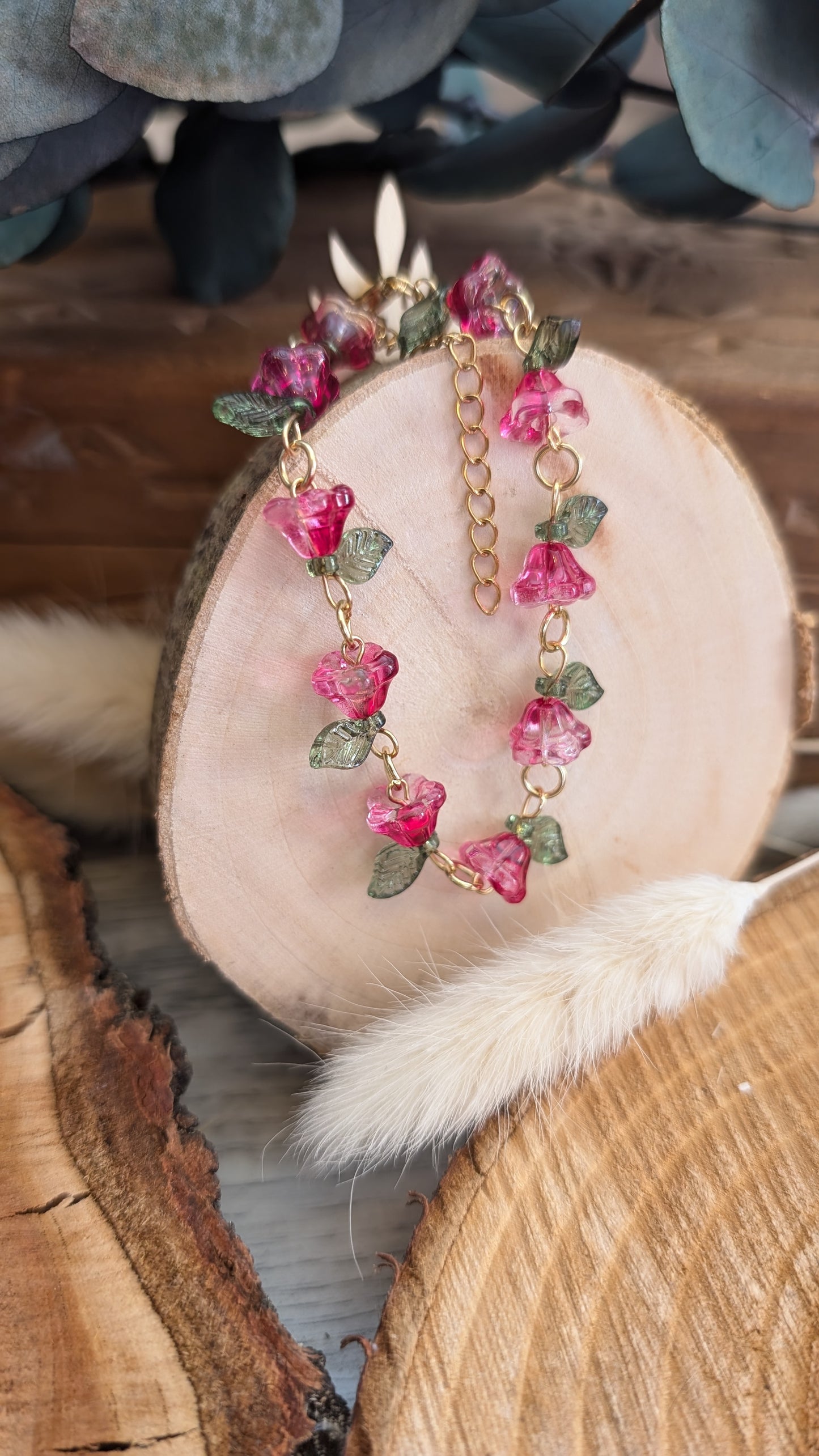 Armband "Blüten" Pink