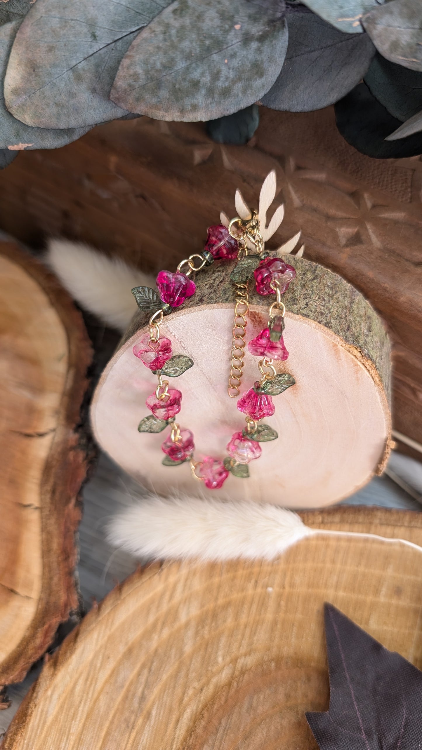 Armband "Blüten" Pink