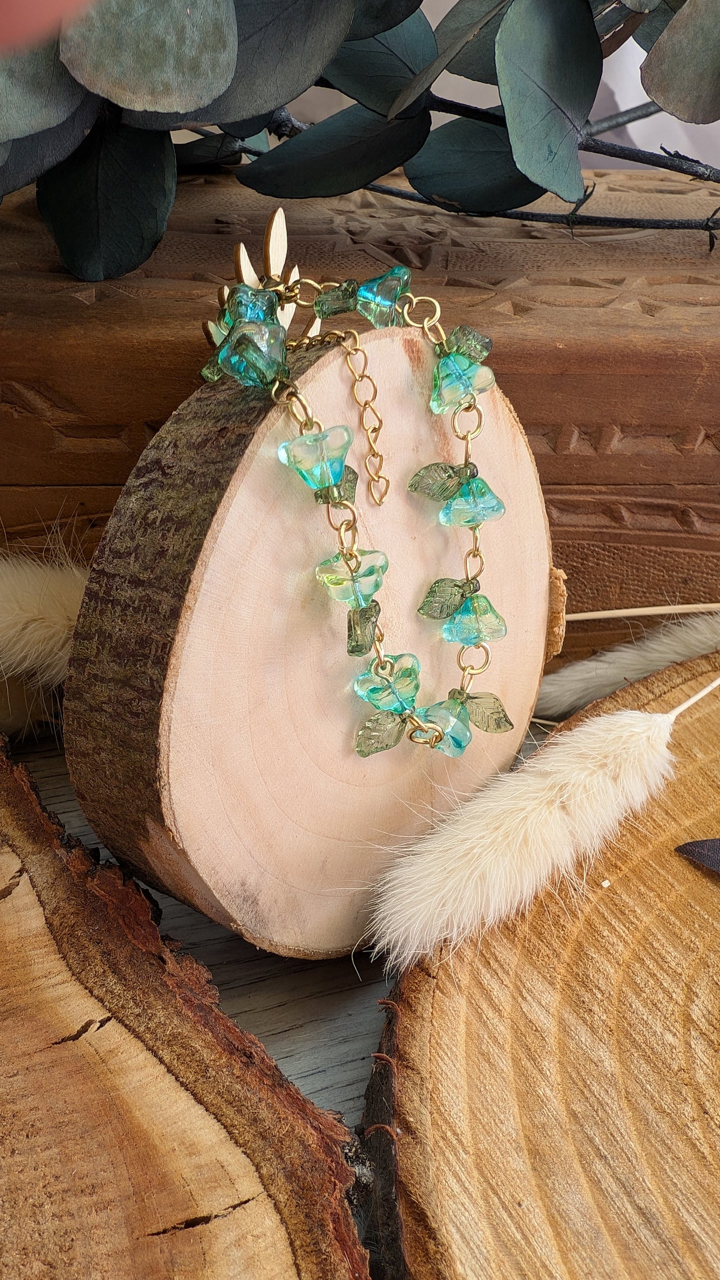 Armband "Blüten" Türkis