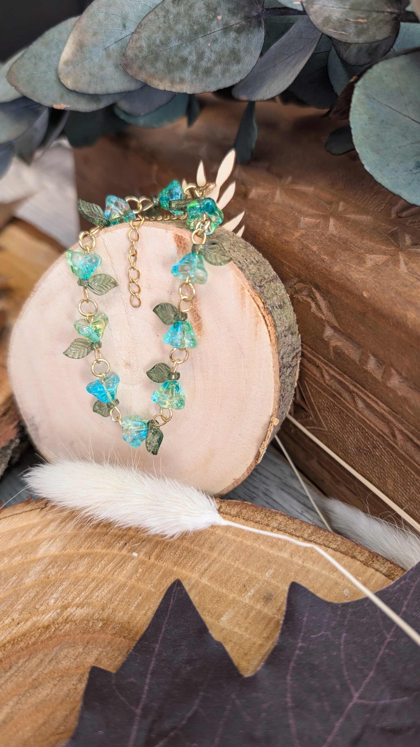 Armband "Blüten" Türkis