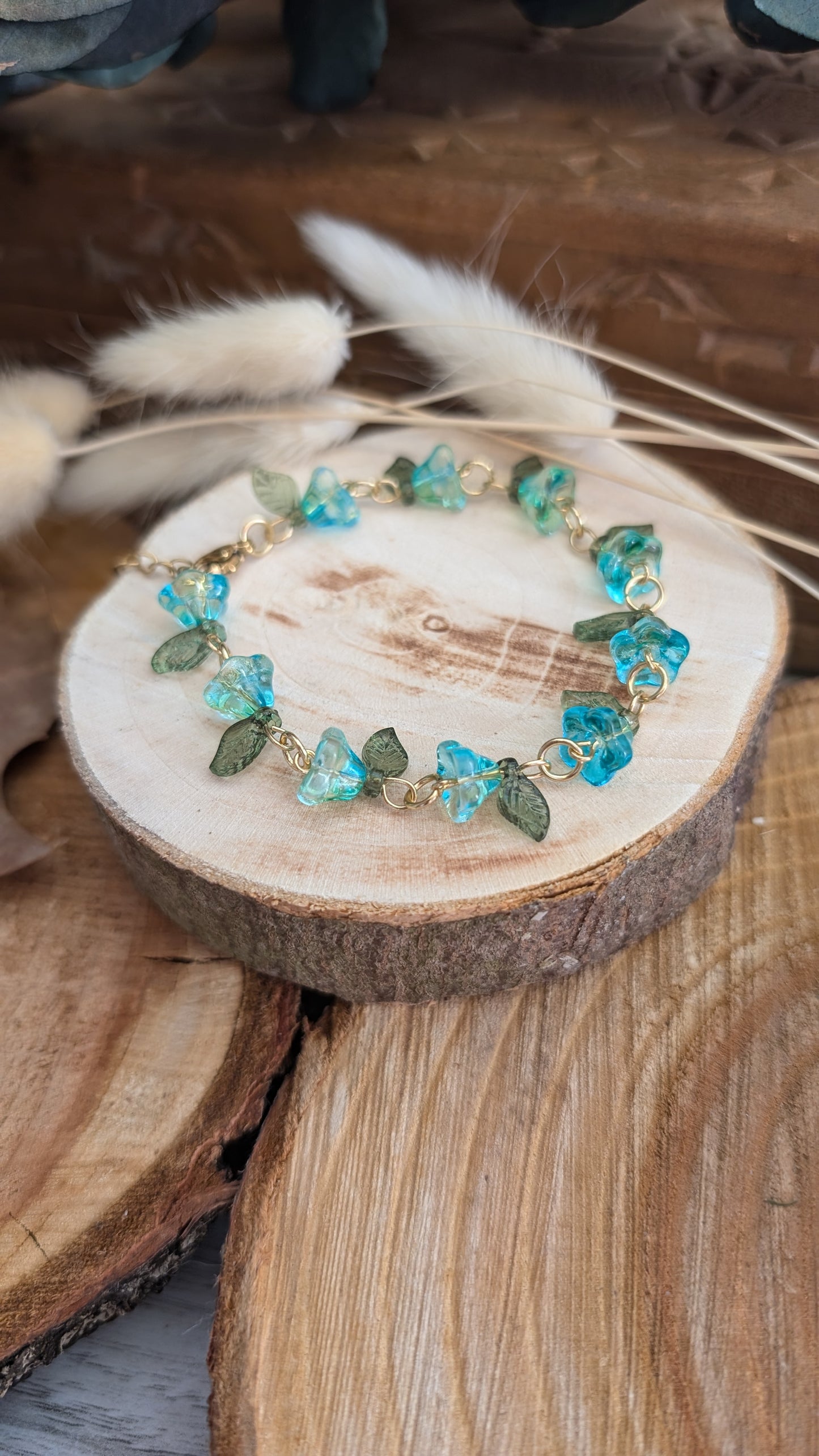 Armband "Blüten" Türkis