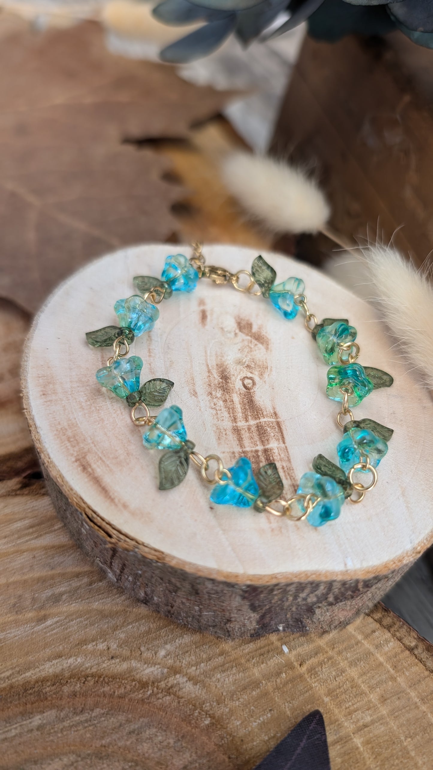 Armband "Blüten" Türkis