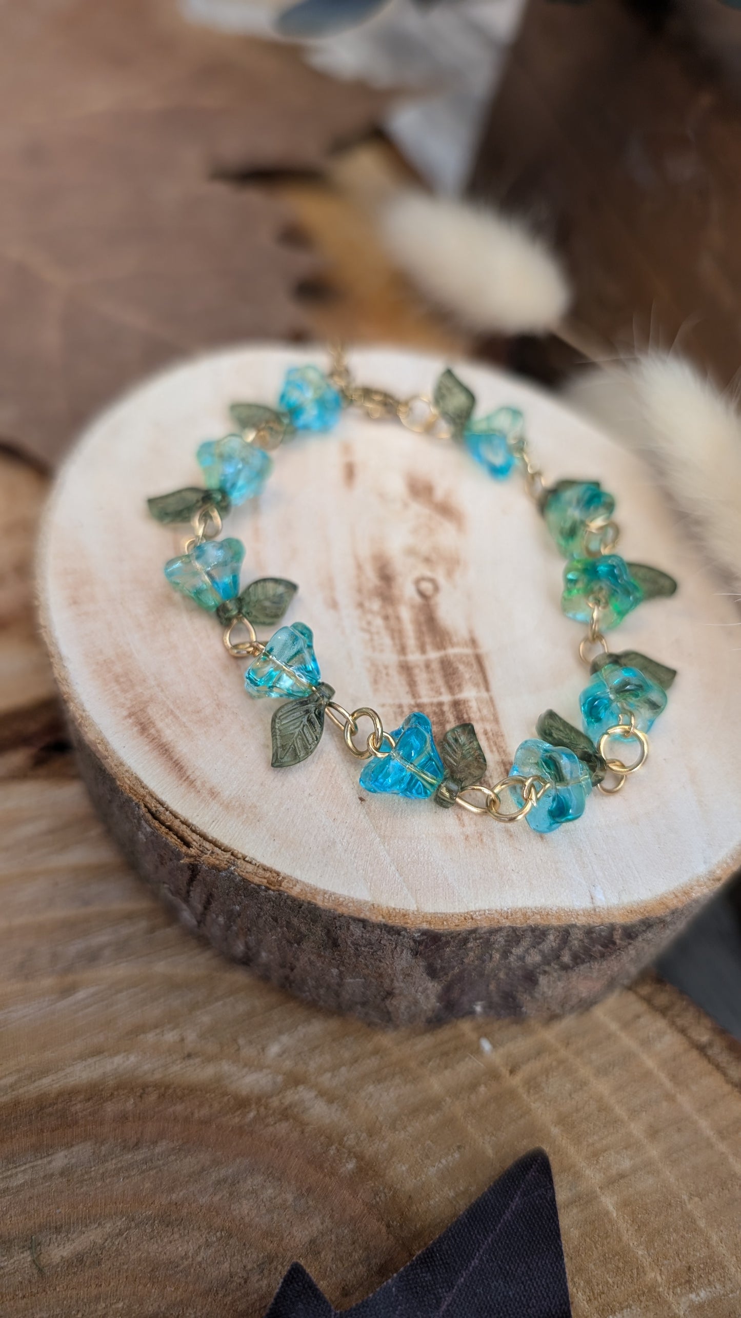 Armband "Blüten" Türkis