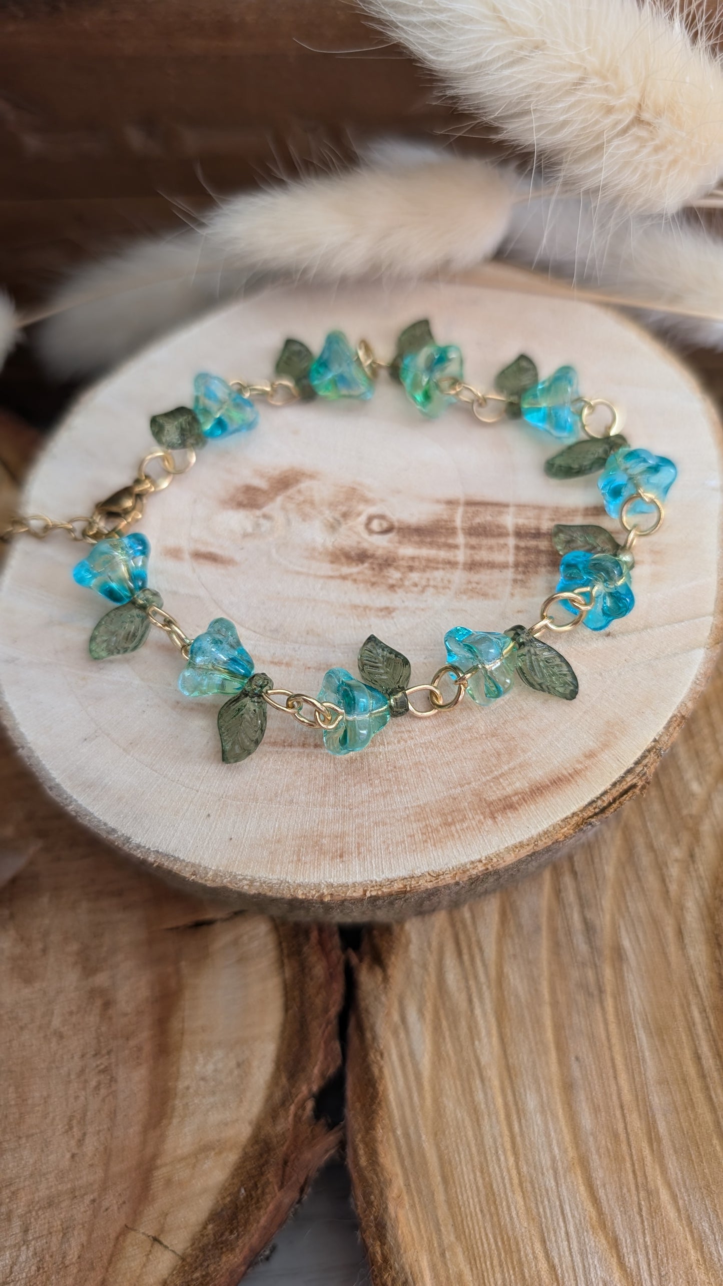 Armband "Blüten" Türkis