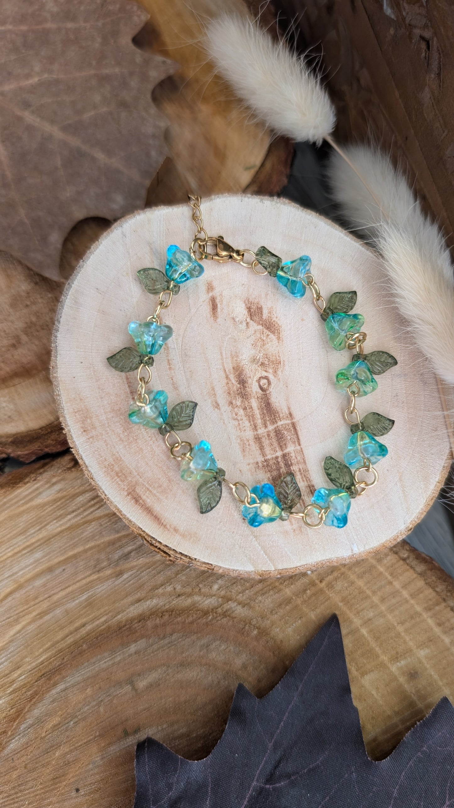 Armband "Blüten" Türkis