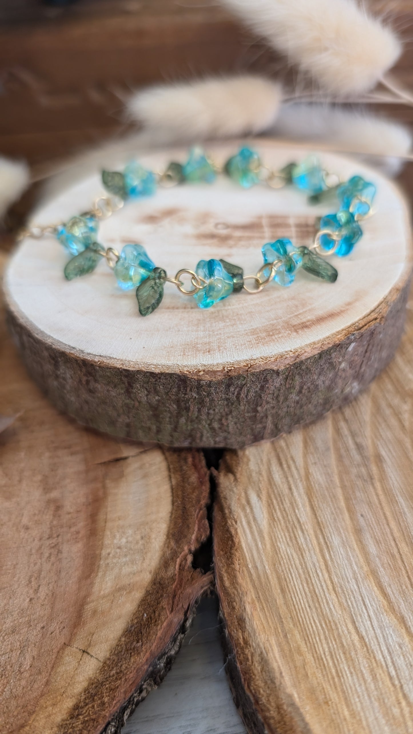 Armband "Blüten" Türkis