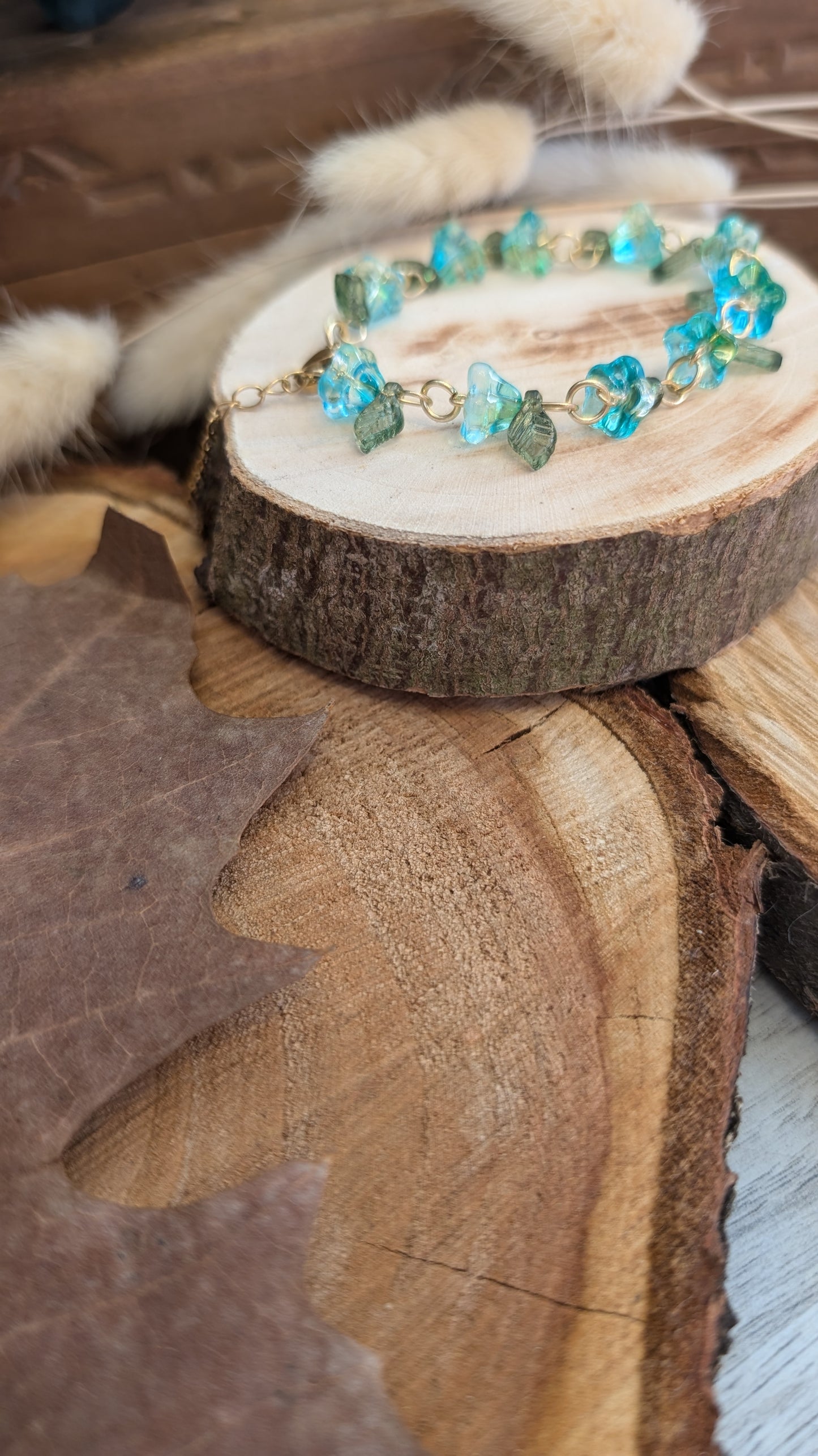Armband "Blüten" Türkis