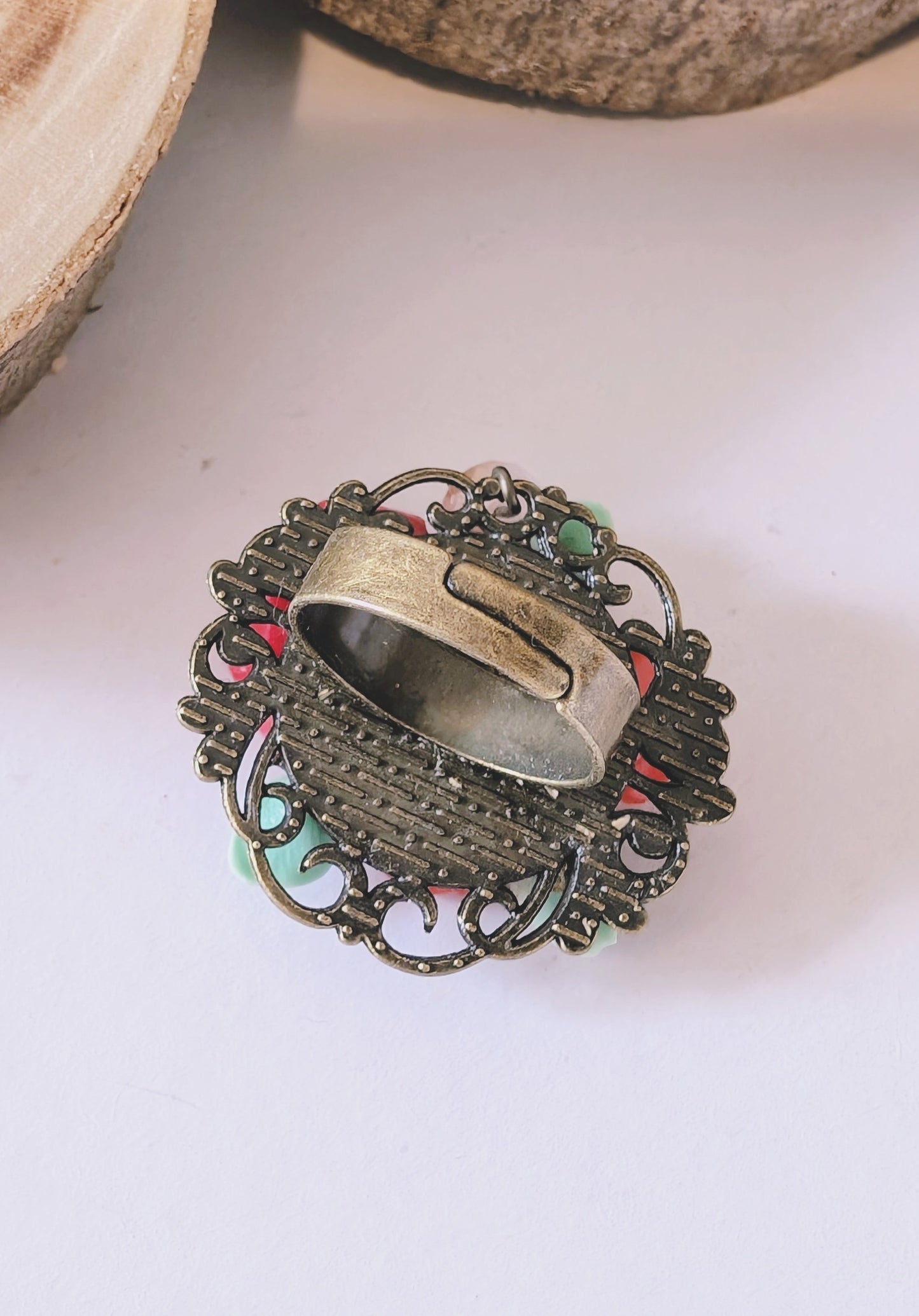 Ring "Stiller Flug" • Größenverstellbar • Rosa • Rot • Weinrot • Orange • Braun