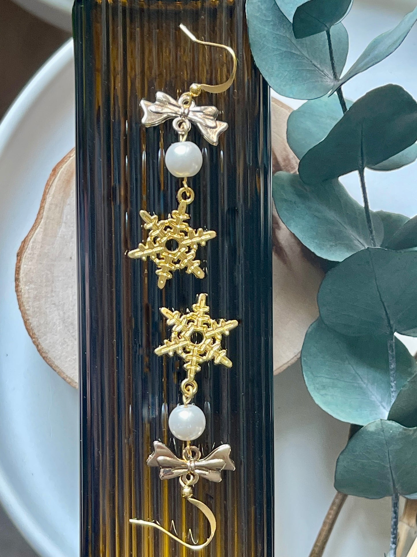 Ohrringe "Schneeflocke" • Silber I Gold