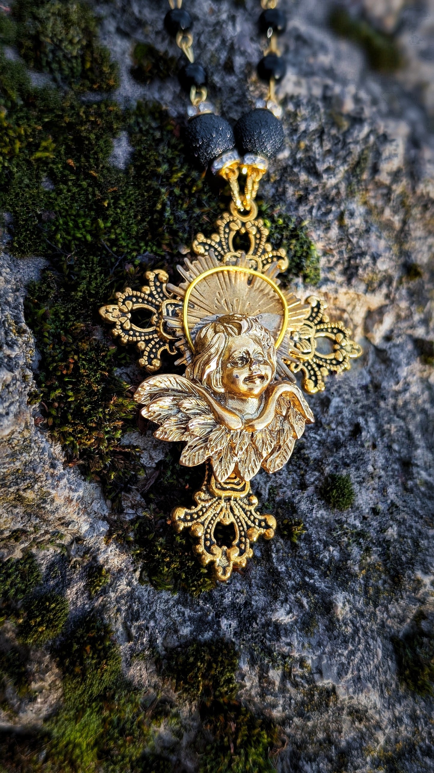 Kette "Das Kreuz" • Schwarz • Weiß