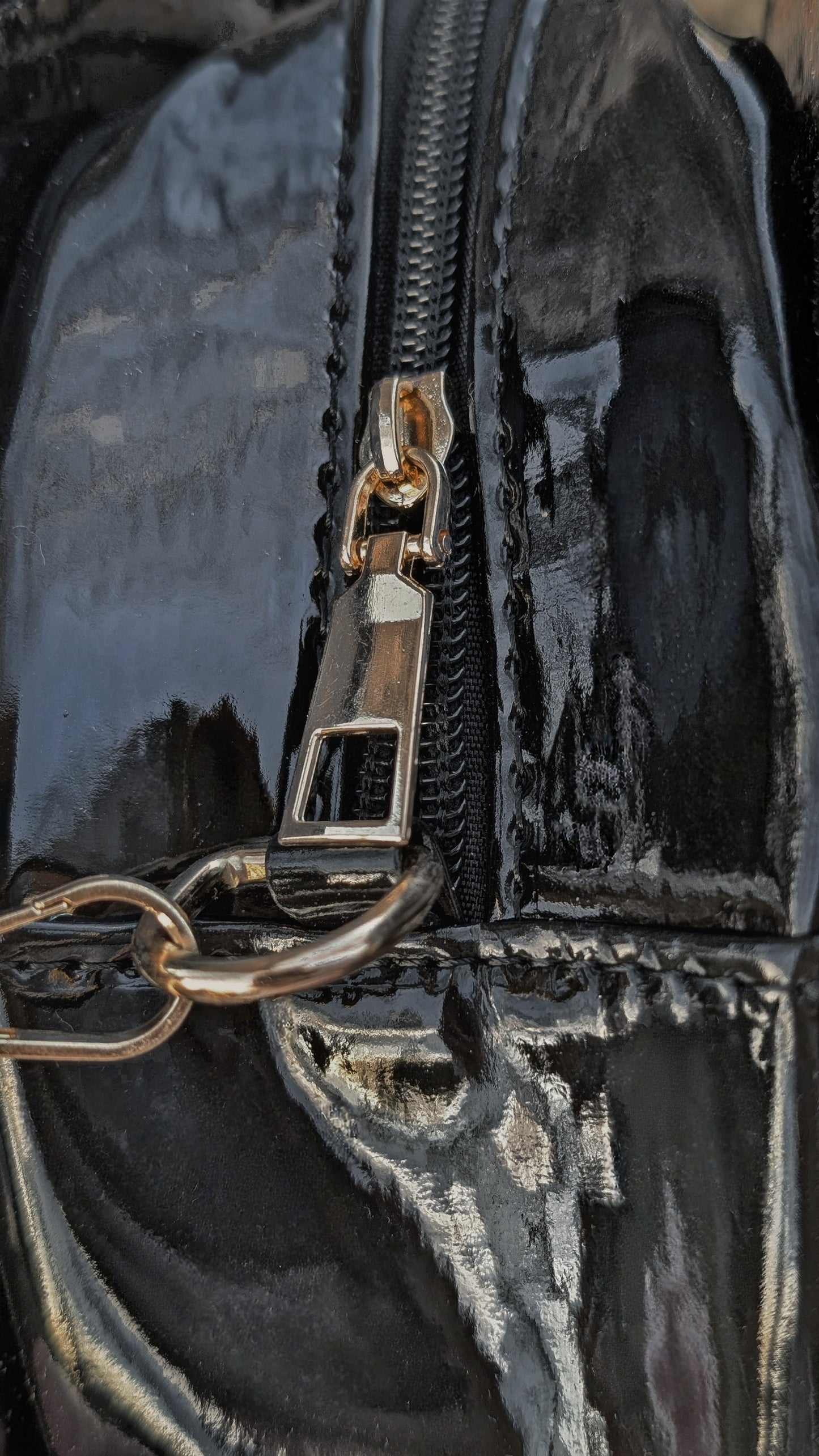 Glanz Herz-Tasche • Rosa • weiß • schwarz