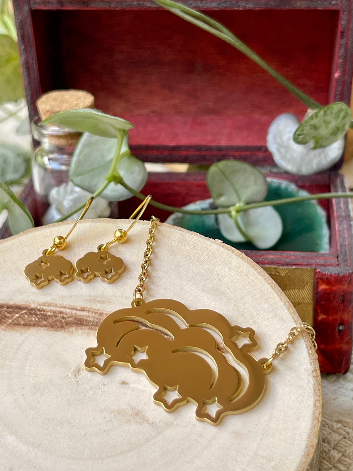 Kette "Wolkensterne" • Schwarz I Gold I Silber