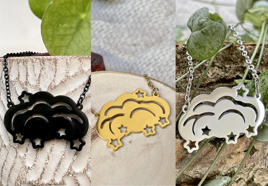 Kette "Wolkensterne" • Schwarz I Gold I Silber