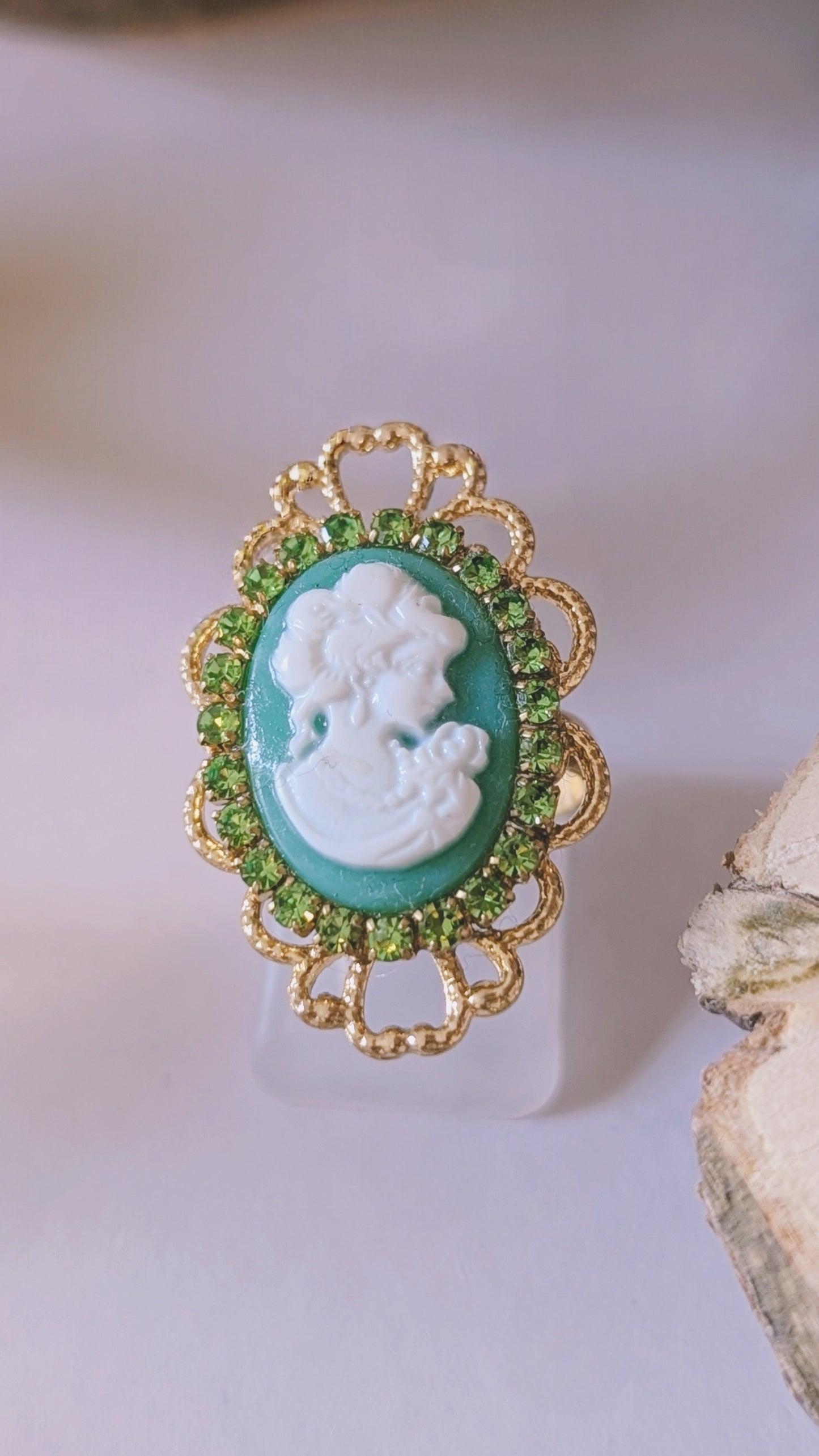Ring "Dein Antlitz" • Größenverstellbar • Blau • Rosa • Schwarz • Karamell • Grün