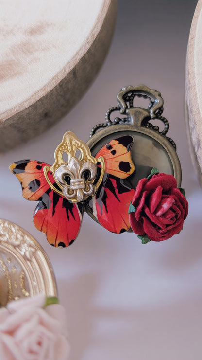 Ring "Stiller Flug" • Größenverstellbar • Rosa • Rot • Weinrot • Orange • Braun