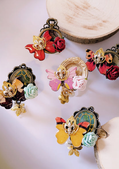 Ring "Stiller Flug" • Größenverstellbar • Rosa • Rot • Weinrot • Orange • Braun