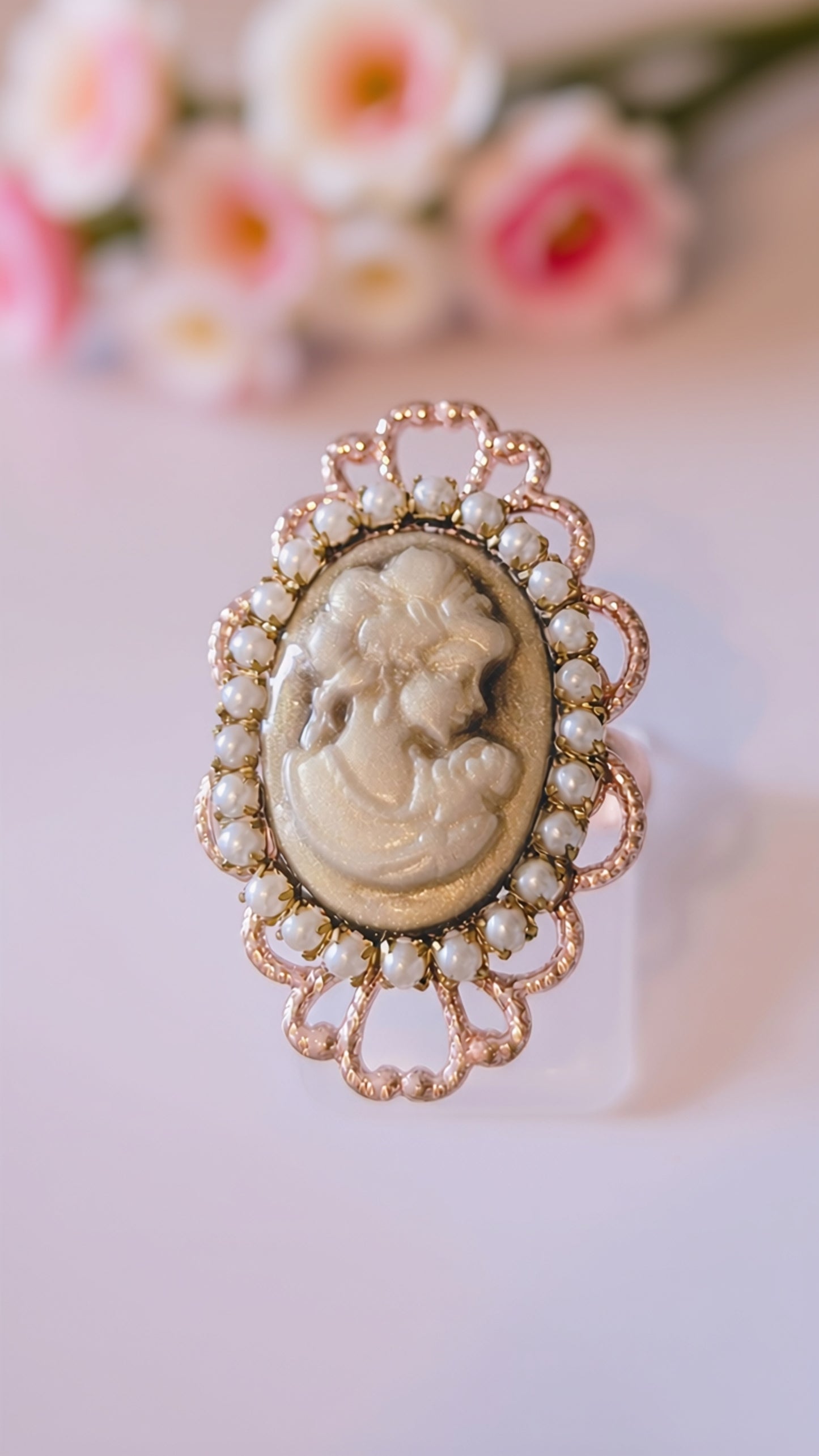 Ring "Dein Antlitz" • Größenverstellbar • Blau • Rosa • Schwarz • Karamell • Grün