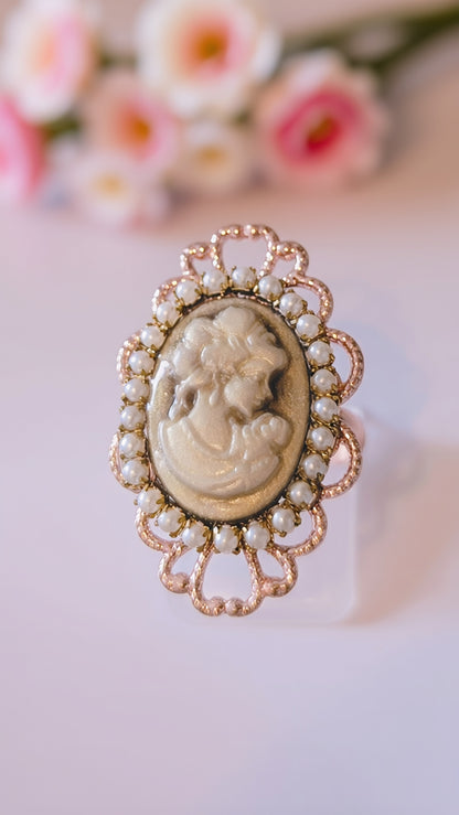 Ring "Dein Antlitz" • Größenverstellbar • Blau • Rosa • Schwarz • Karamell • Grün
