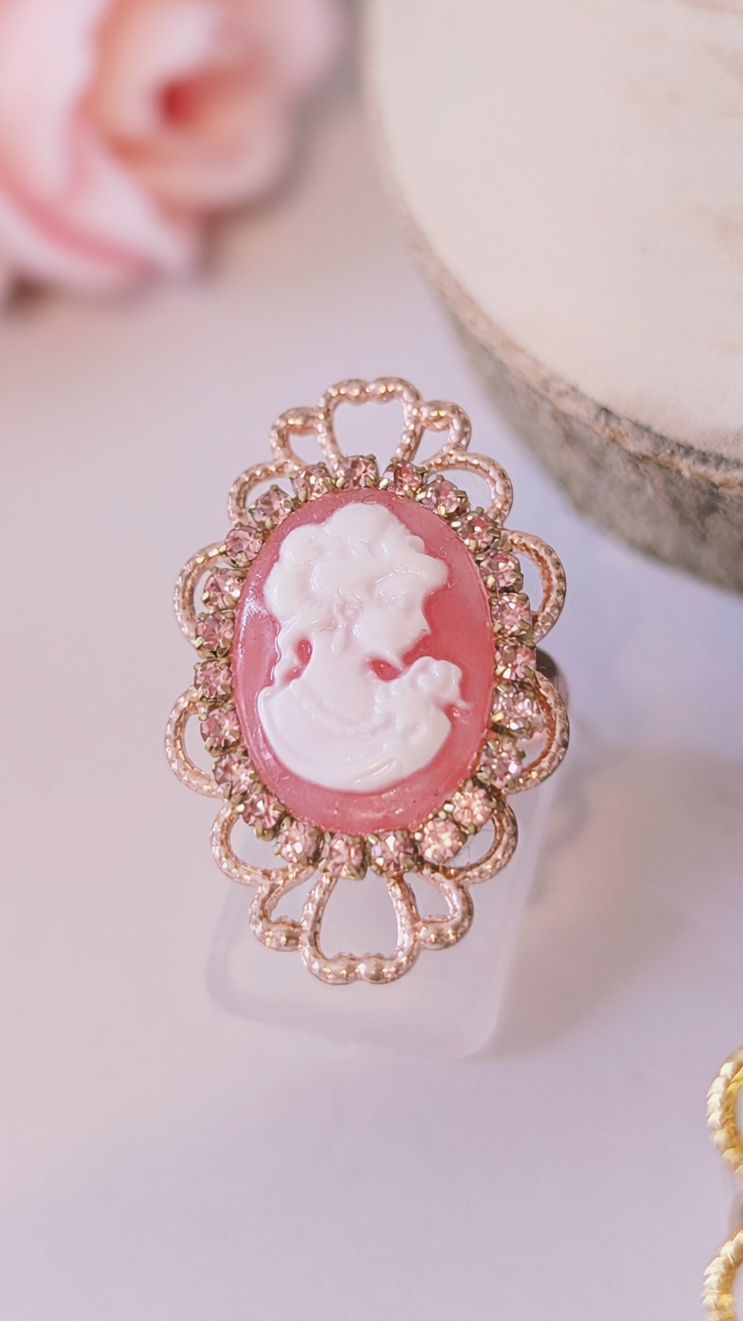 Ring "Dein Antlitz" • Größenverstellbar • Blau • Rosa • Schwarz • Karamell • Grün