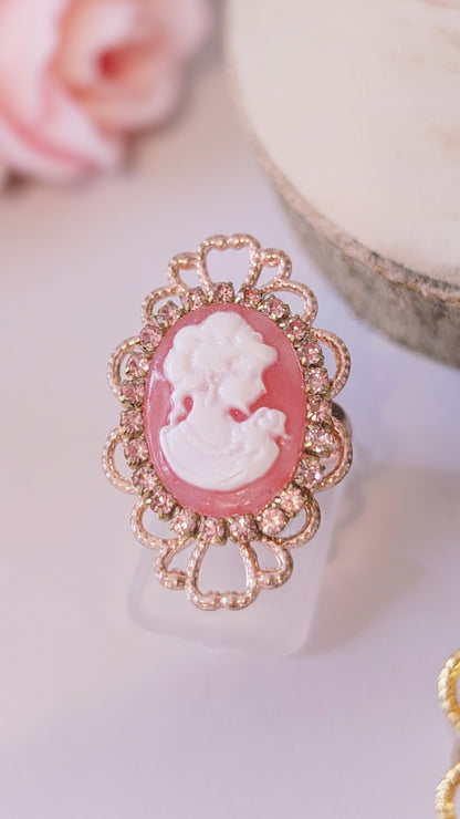 Ring "Dein Antlitz" • Größenverstellbar • Blau • Rosa • Schwarz • Karamell • Grün