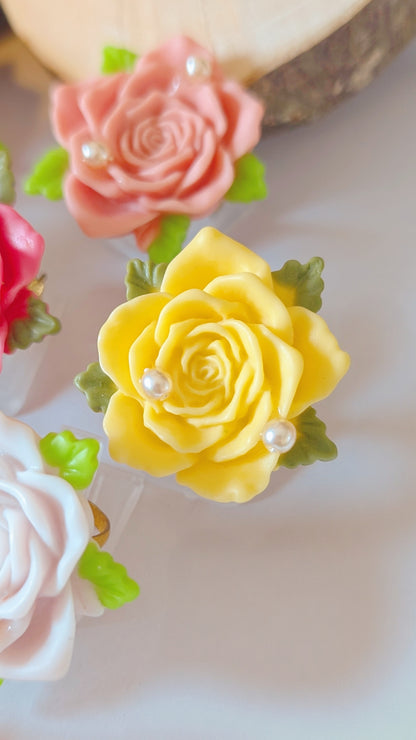 Ring "Herz der Rosen" • Größenverstellbar • Rosa • Pink • Altrosa • Creme • Caramel • Gelb • Weiß • Blau • Lila • Schwarz