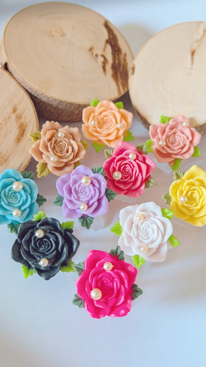Ring "Herz der Rosen" • Größenverstellbar • Rosa • Pink • Altrosa • Creme • Caramel • Gelb • Weiß • Blau • Lila • Schwarz