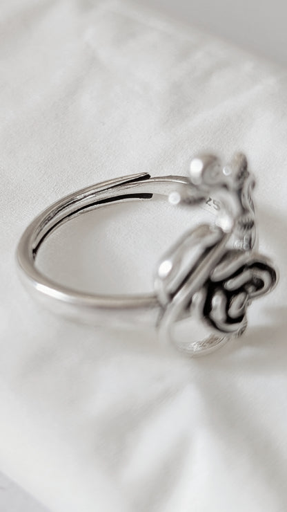 Ring "Nachtrose" • Größenverstellbar