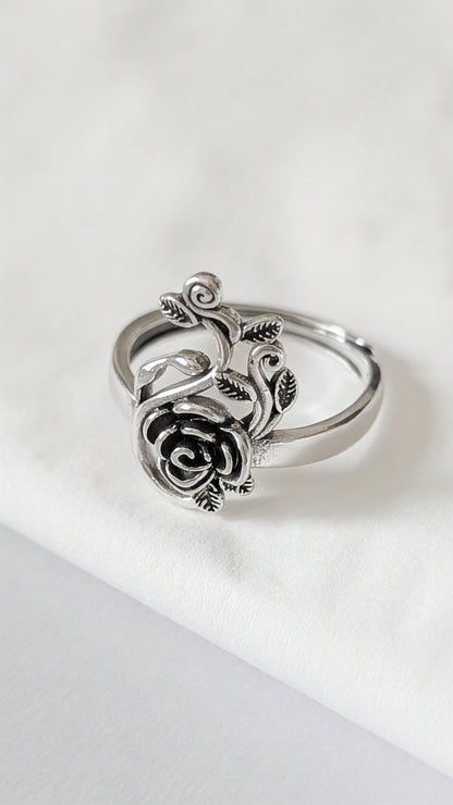 Ring "Nachtrose" • Größenverstellbar