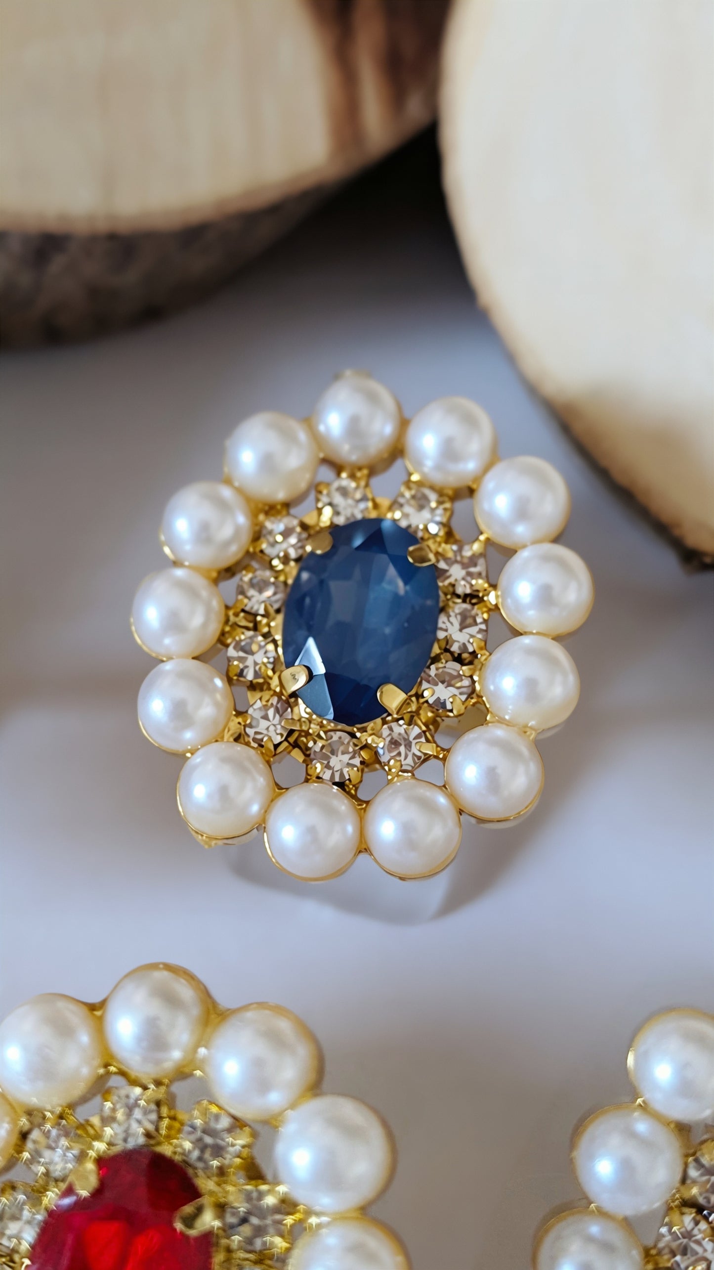 Ring "Glanz der Krone" • Größenverstellbar • Dunkelblau • Blau • Hellblau • Mint • Weiß • Rosa • Rot • Schwarz