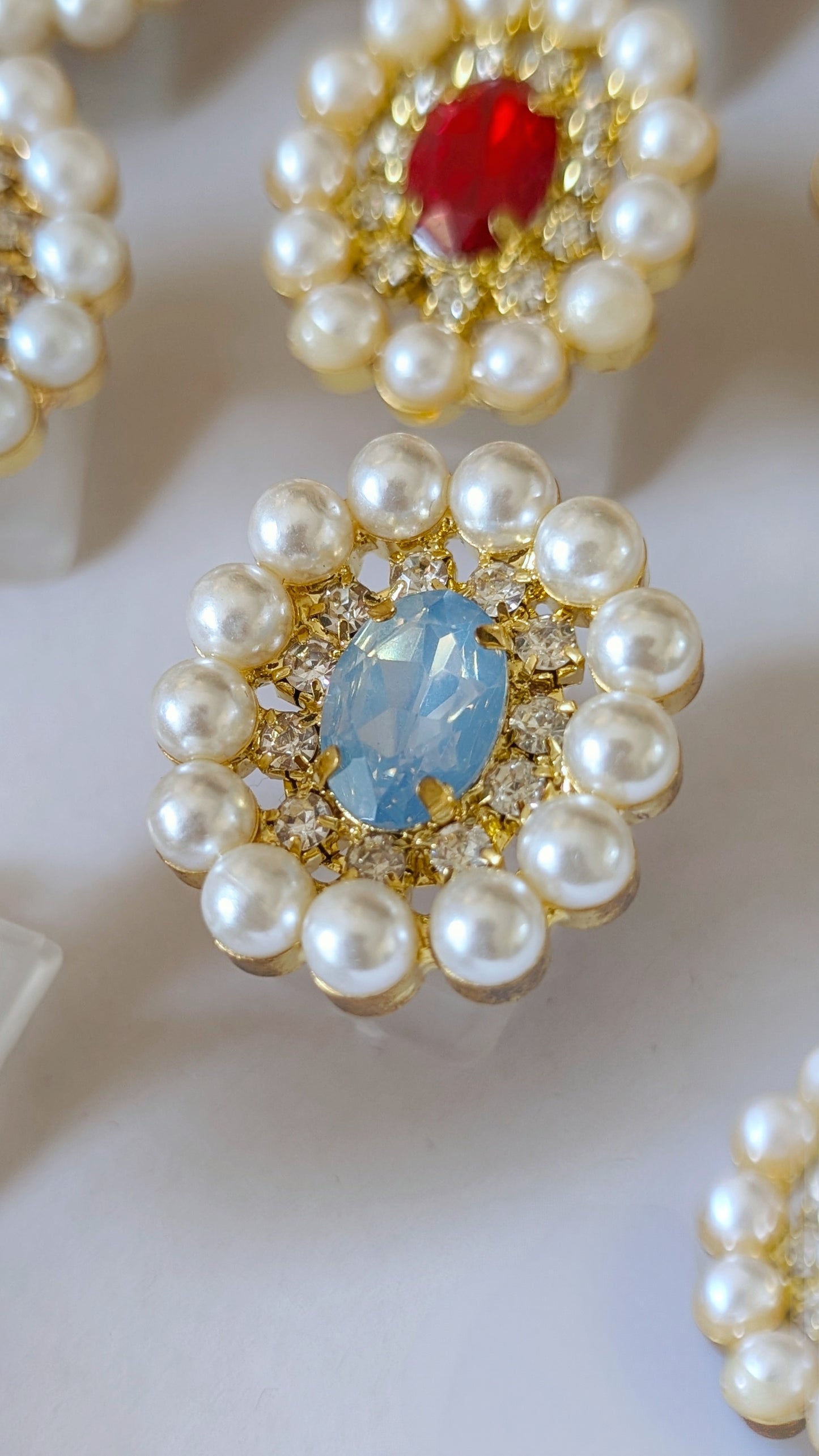 Ring "Glanz der Krone" • Größenverstellbar • Dunkelblau • Blau • Hellblau • Mint • Weiß • Rosa • Rot • Schwarz