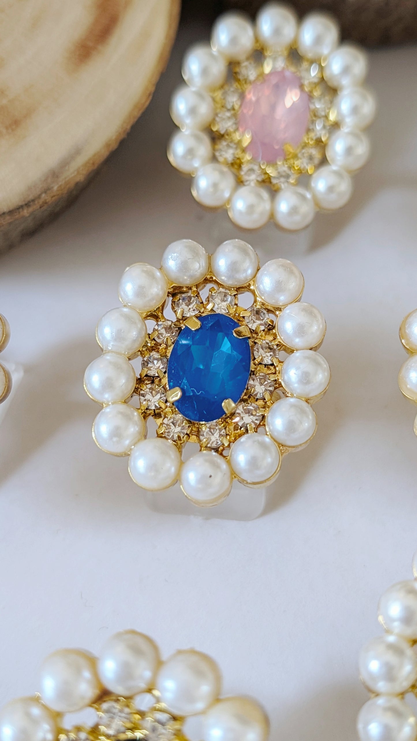 Ring "Glanz der Krone" • Größenverstellbar • Dunkelblau • Blau • Hellblau • Mint • Weiß • Rosa • Rot • Schwarz