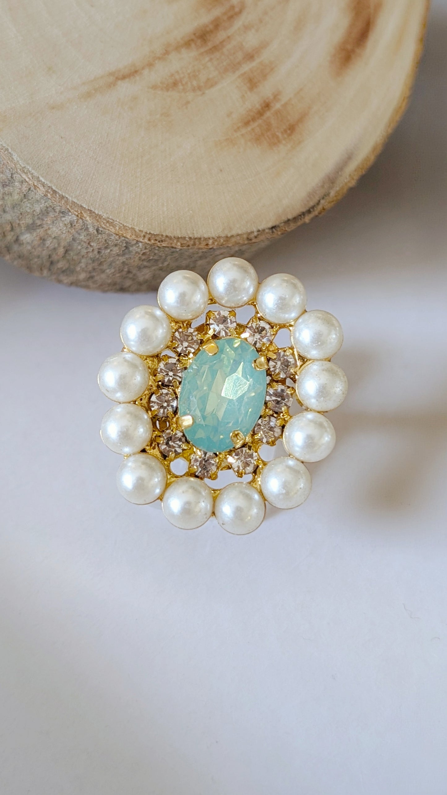 Ring "Glanz der Krone" • Größenverstellbar • Dunkelblau • Blau • Hellblau • Mint • Weiß • Rosa • Rot • Schwarz