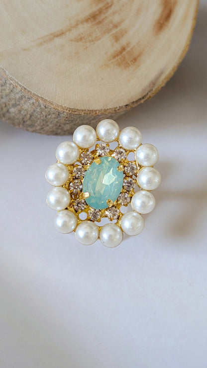 Ring "Glanz der Krone" • Größenverstellbar • Dunkelblau • Blau • Hellblau • Mint • Weiß • Rosa • Rot • Schwarz