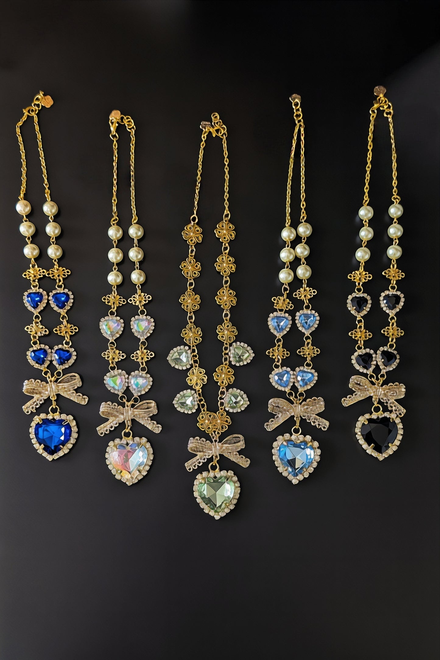 Collier "Ewiges Leuchten" • Blau • Weiß • Grün 1&2 • Hellblau • Schwarz